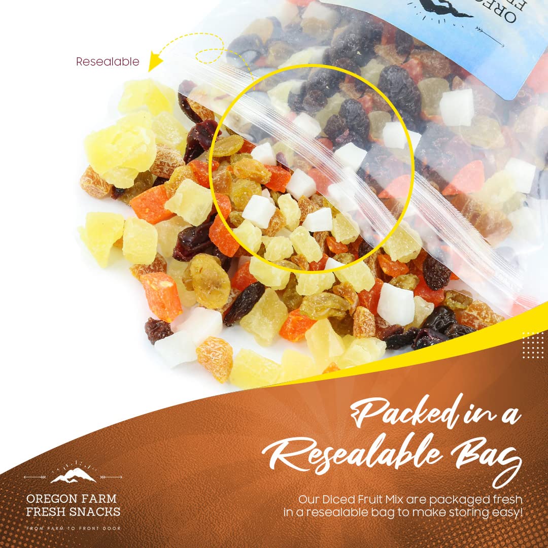 **Oregon Farm Fresh Dried Fruit Mix – 24oz Healthy Snacks | Natural Trail Mix with Mixed Fruits for Adults & Kids | Perfect for Breakfast, Baking, On-the-Go Snacks & Office Lunch**