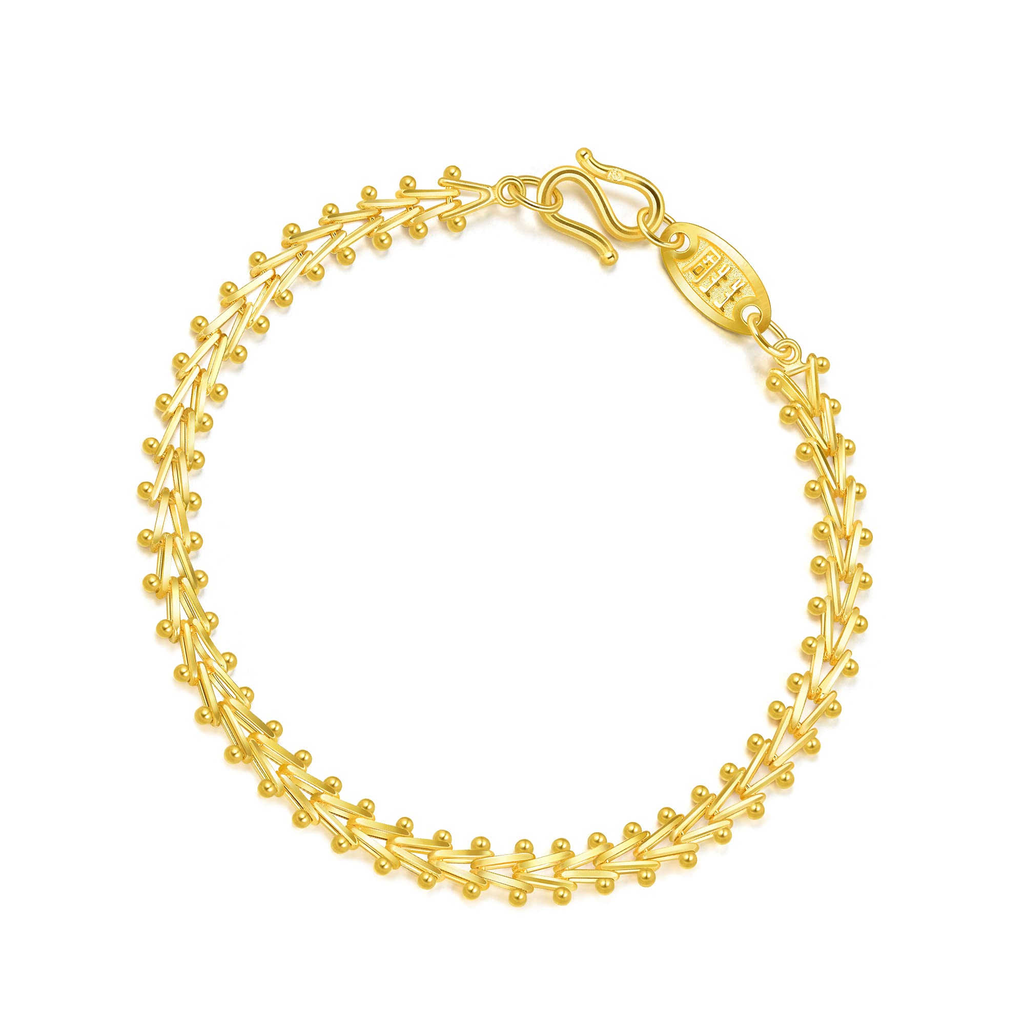 Chow Sang Sang 24K Solid Gold Bracelet for Women - 999.9 Pure Gold Price-by-Weight Chain Bracelet - Elegant Minimalist Jewelry for Everyday Wear, Gifts & Special Occasions