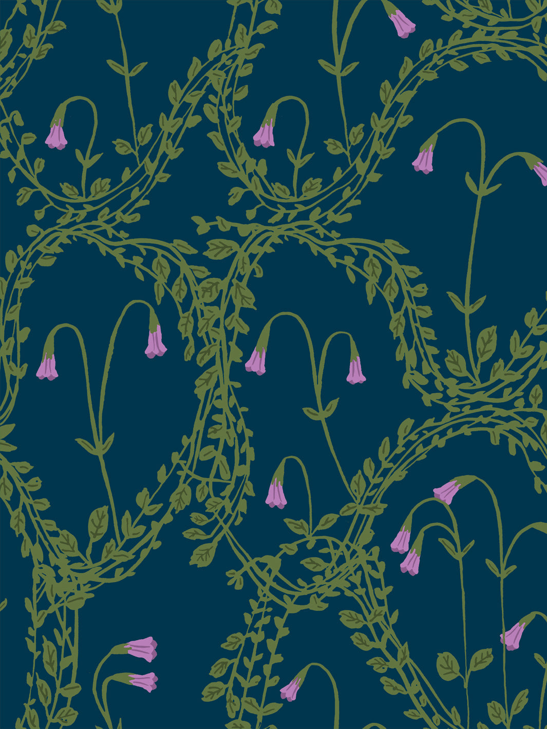 Linnea Navy Blue Wallpaper by Sarah Jessica Parker - Elegant Home Decor for Living Room & Bedroom