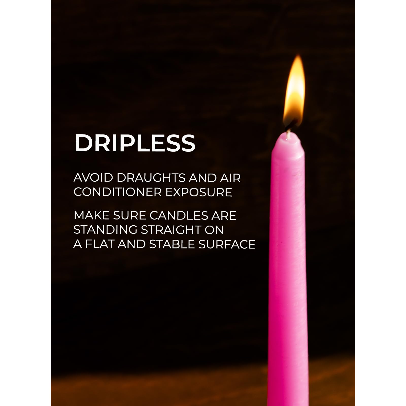 Premium 10 Inch Taper Candles Set of 12 - Dripless Unscented Candlesticks for Elegant Dining & Home Decor - Romantic Pink Dinner Candles for Weddings, Anniversaries & Holiday Centerpieces