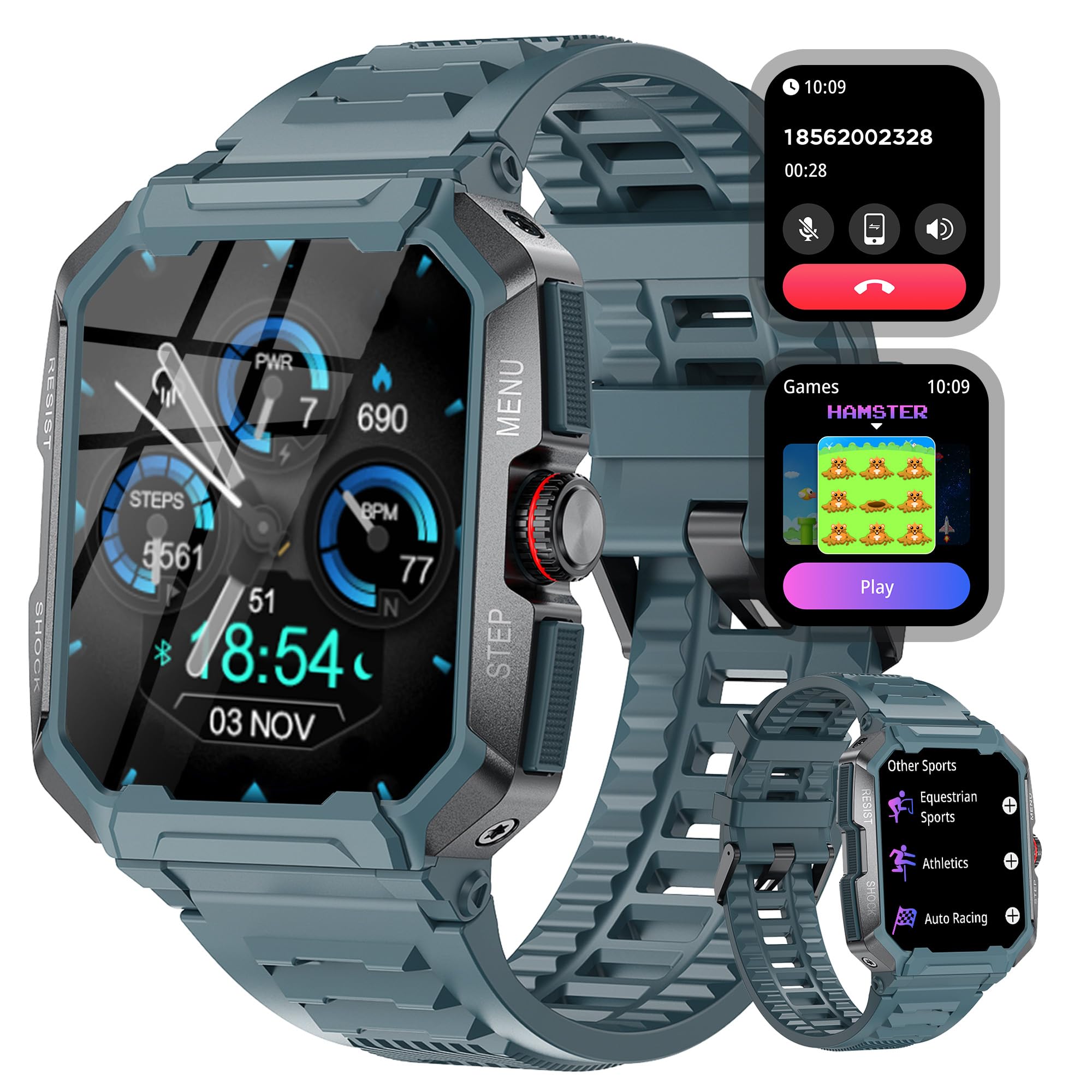 Smart Watch for Men - IP68 Waterproof Fitness Tracker with 1.85
