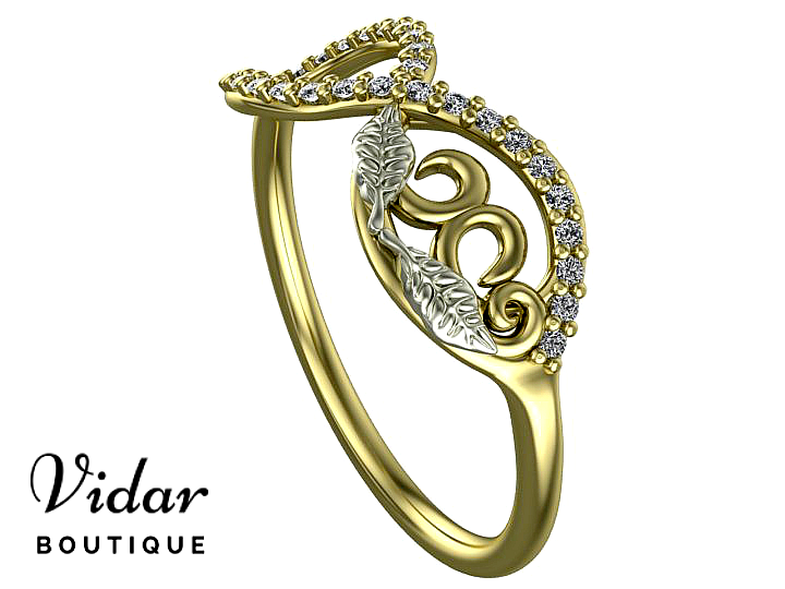 Elegant Two-Tone Gold Diamond Infinity Wedding Ring for Women - Perfect for Engagement, Anniversary & Bridal Jewelry Gifts