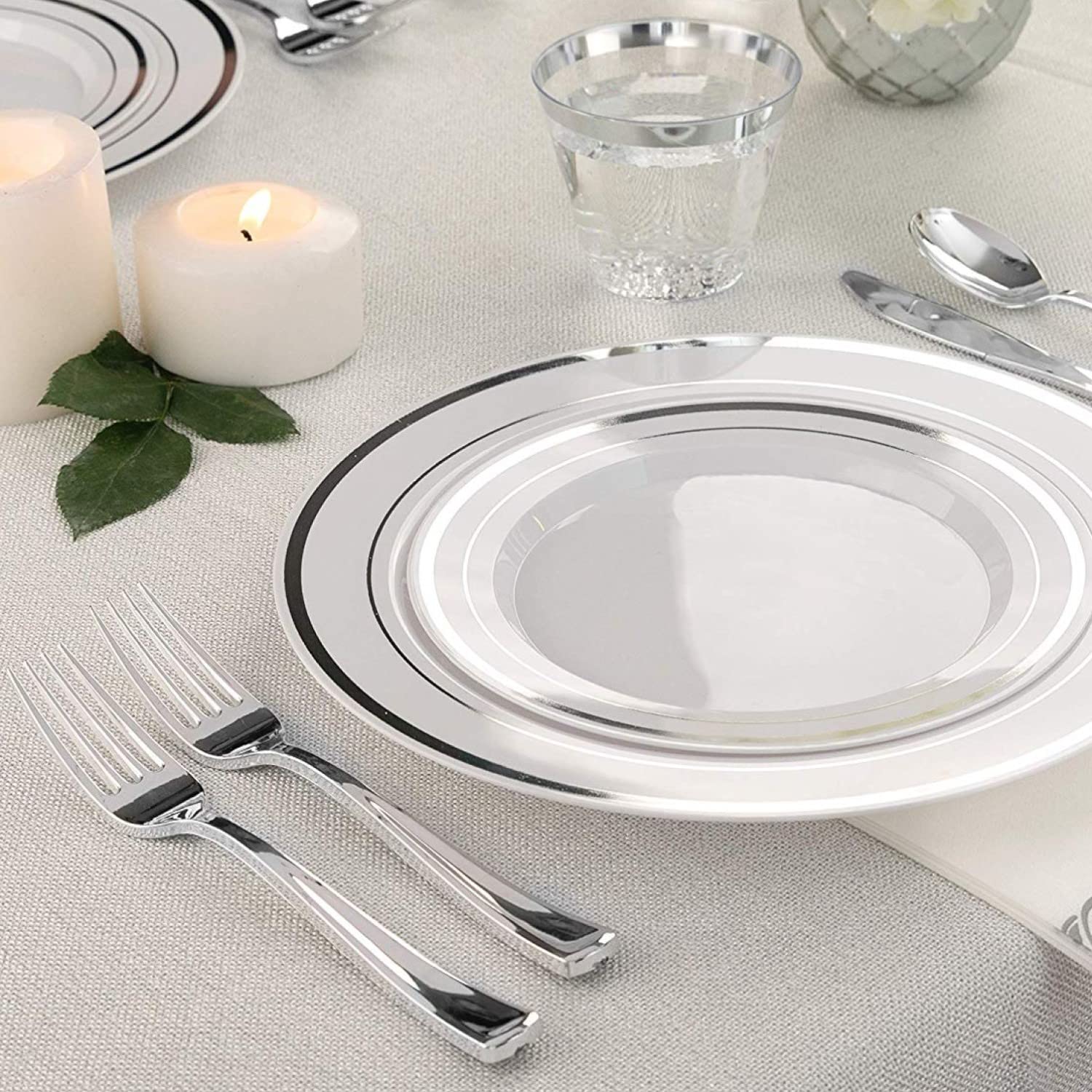 75-Pack Premium Plastic Silver Forks - Heavy Duty Disposable Cutlery Set for Parties, Weddings & Events - Glossy Silverware for Catering, Picnics & Home Use - Durable Plastic Forks by Stock Your Home