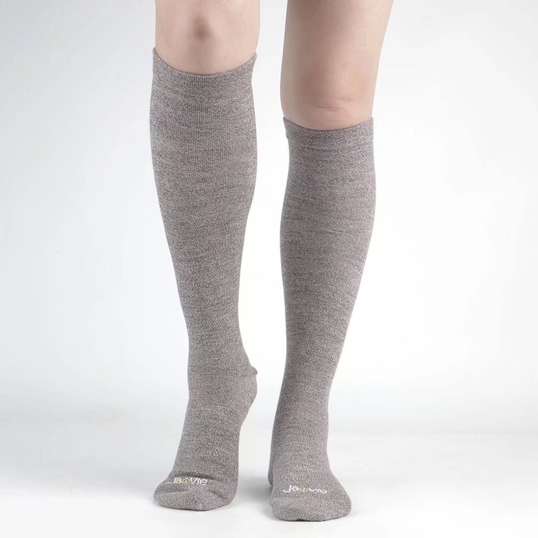 JAVIE 80% Merino Wool Ultra Soft 15-20mmHg Graduated Compression Socks for Women & Men - Perfect for Running, Hiking & Travel - Moisture Wicking & Temperature Regulating