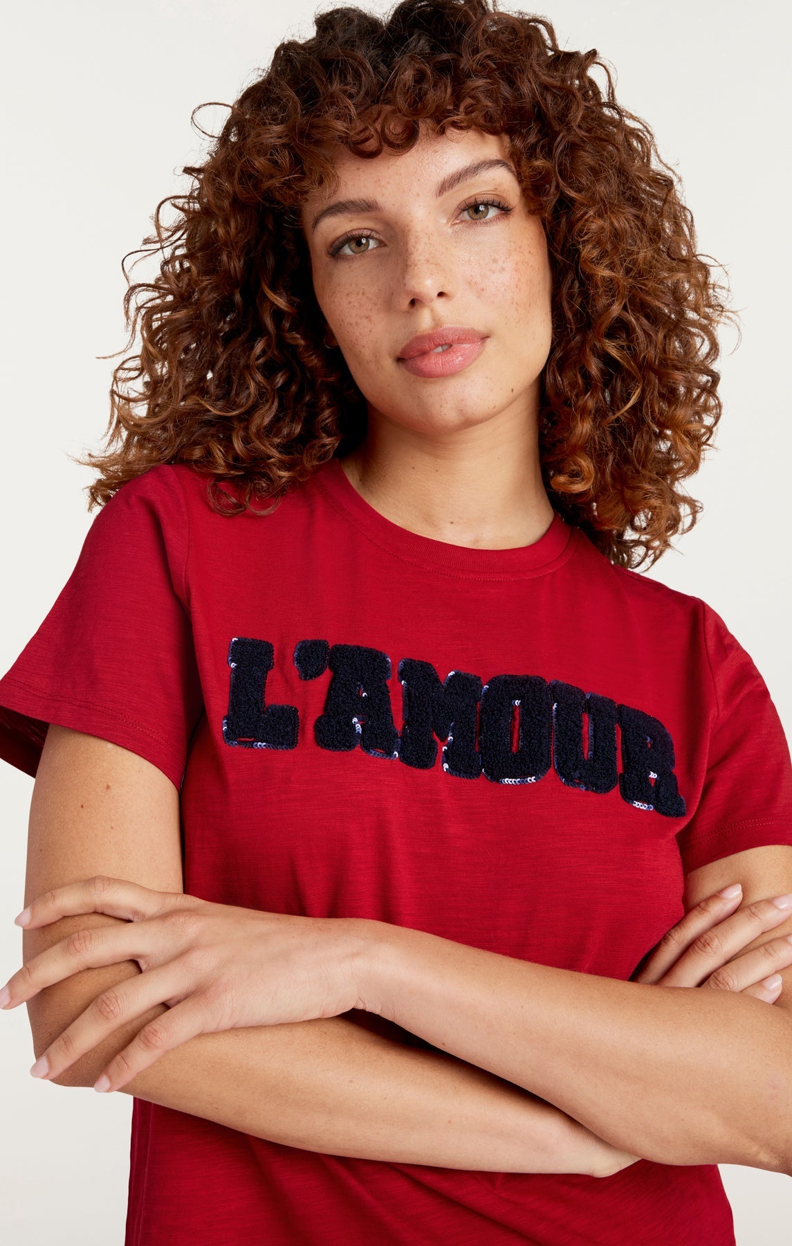 Cinq A Sept Toweled L'Amour Shrunken Tee - Soft Vintage-Inspired T-Shirt for Women | Perfect for Casual Outfits, Layering & Everyday Wear