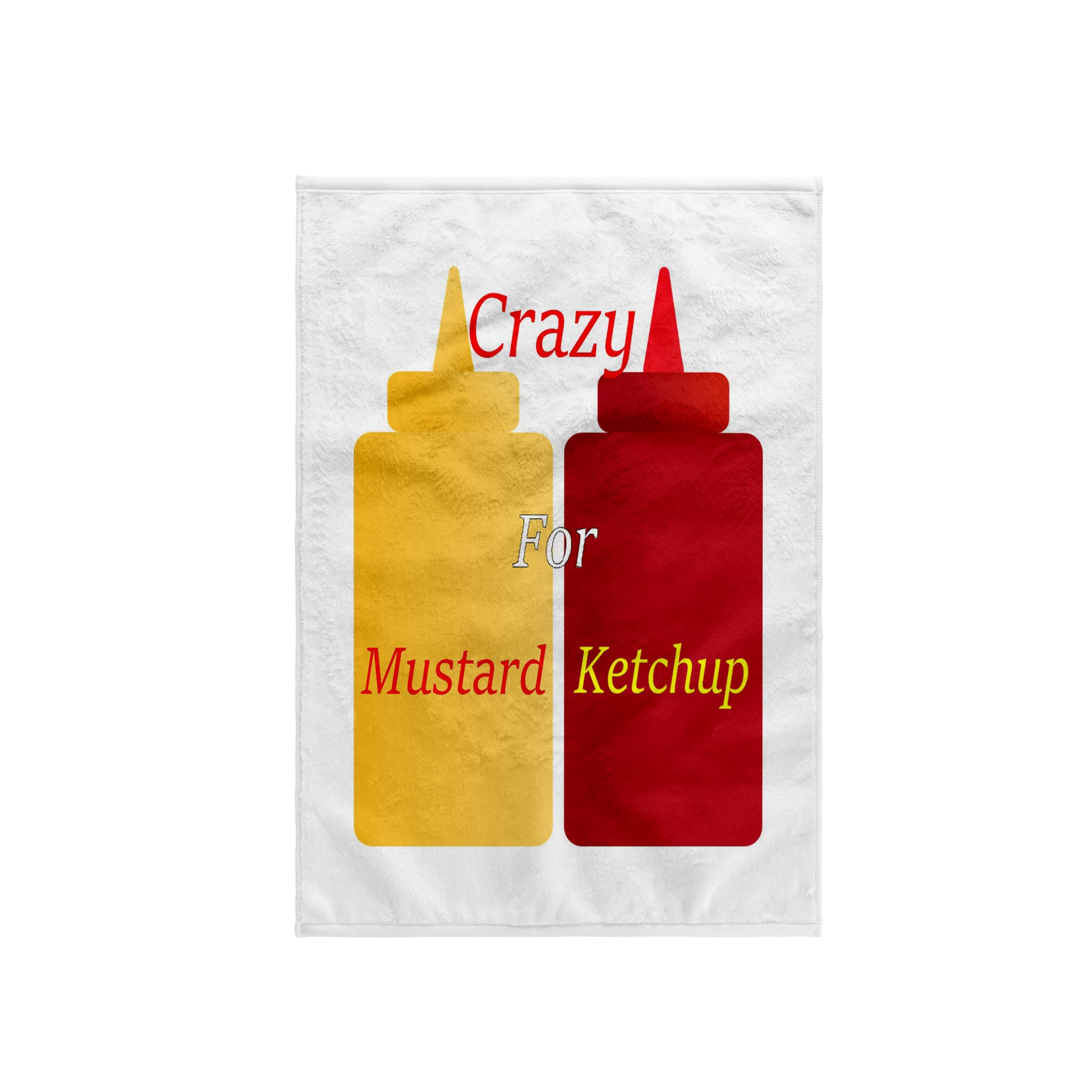 3D Printed Funny Mustard and Ketchup Bottles Design Kitchen Towel - Absorbent Cotton Dish Towel for Cooking, Baking & Kitchen Decor