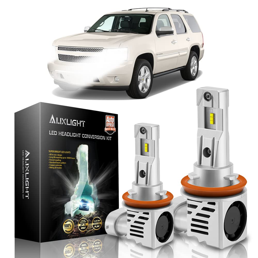 AUXLIGHT H11 H8 H9 LED Headlight Bulbs - 12000 Lumens, 6000K Cool White - Direct Replacement for 2007-2014 Chevrolet Tahoe - Plug & Play Conversion Kit (2 Pack) - Perfect for Night Driving, Foggy Conditions & Off-Road Adventures