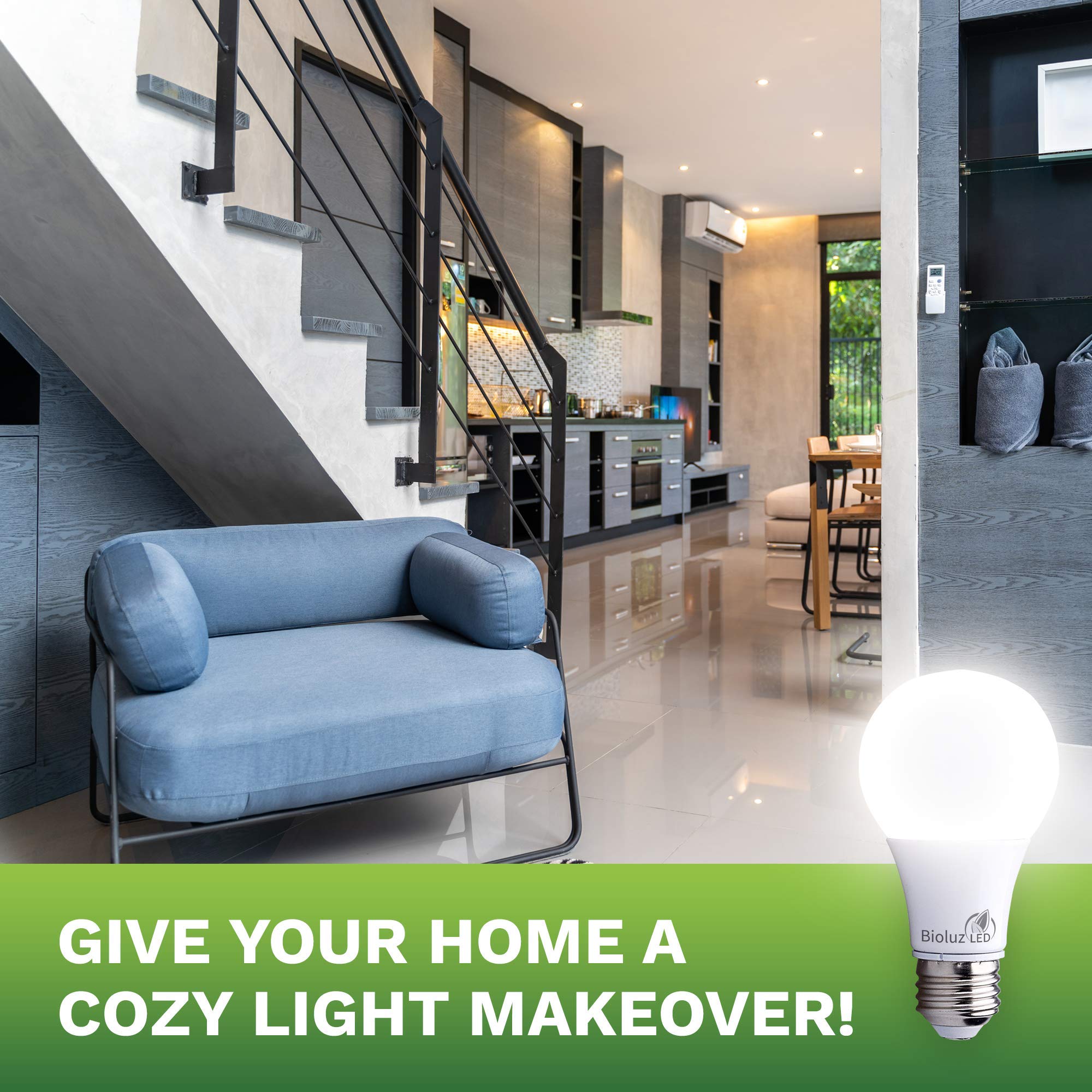 Bioluz LED A19 Light Bulbs 6W (40W Equivalent) 5000K Daylight White, Non-Dimmable Energy Saving Bulbs for Home, Bedroom, Office - 48 Pack - Perfect for Reading, Task Lighting and General Illumination