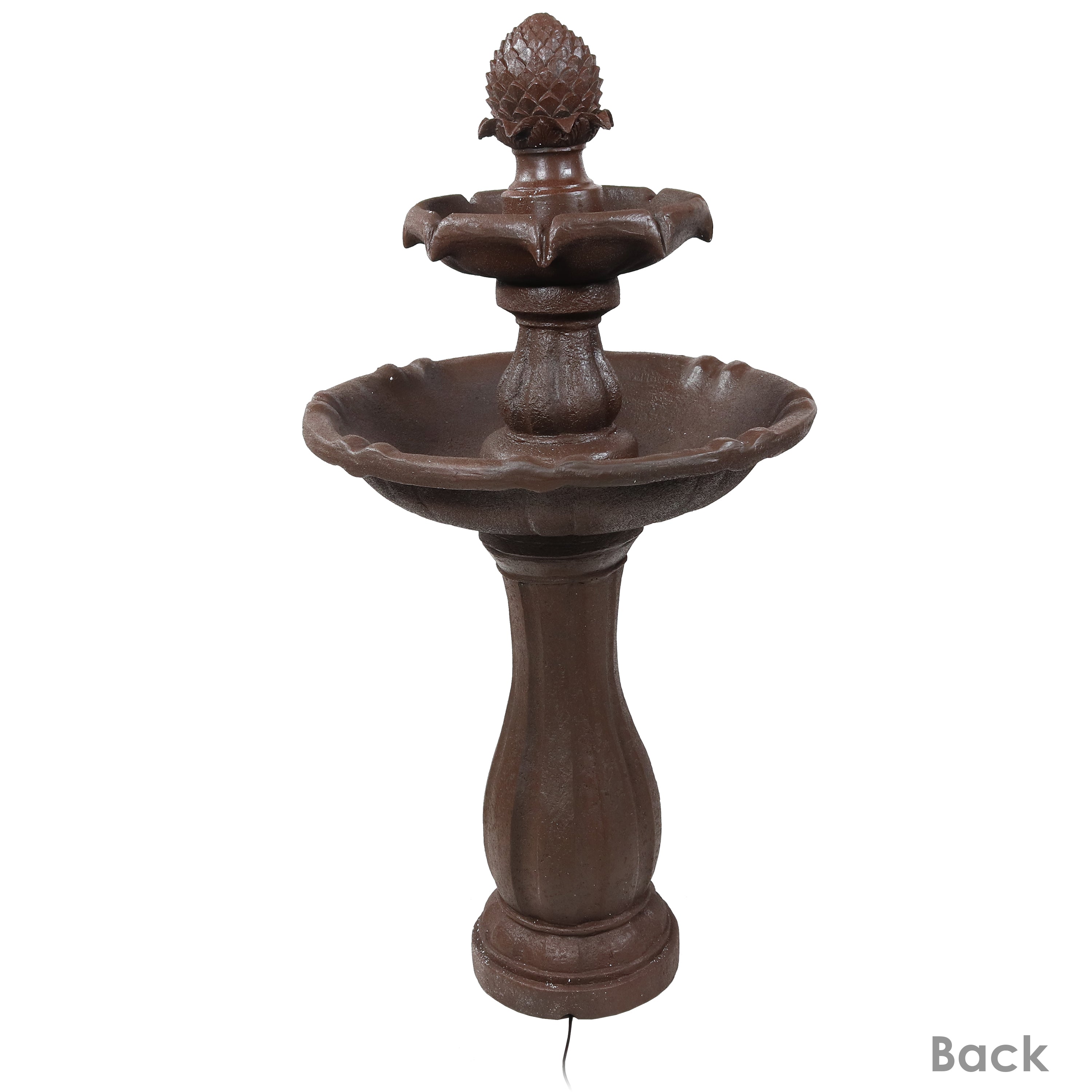 Sunnydaze 2 Tier Pineapple Solar Fountain with Battery Backup - 46
