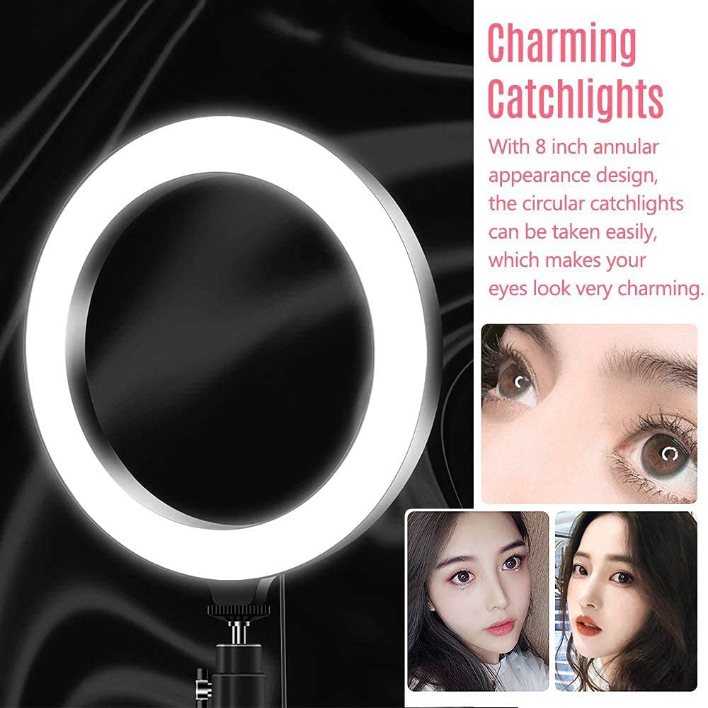 NZDY 10 Inch LED Selfie Ring Light with Adjustable Tripod - 360° Rotatable, 3 Color Modes, 10 Brightness Levels, USB Powered for Makeup, YouTube Videos & Live Streaming