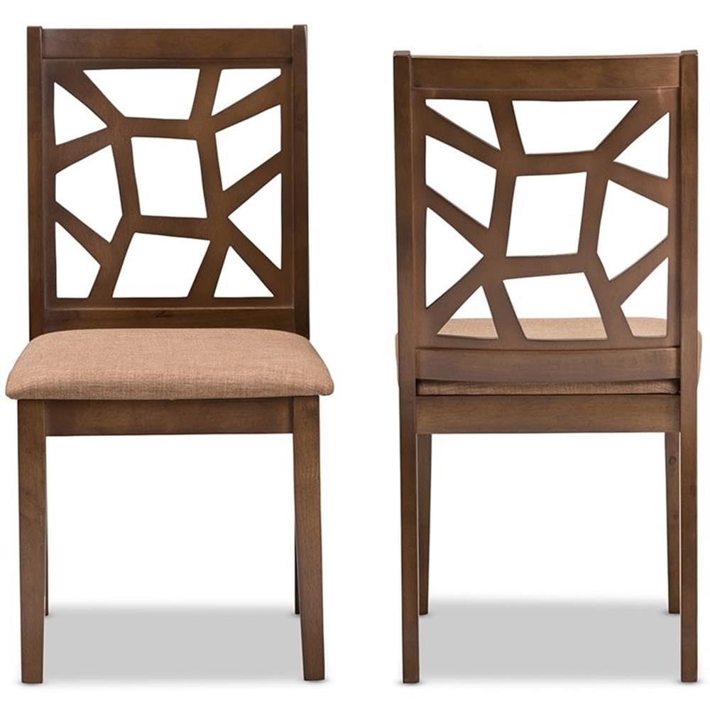 Baxton Studio Abilene Modern Dining Chairs - Light Brown Wooden Side Chairs (Set of 2) - Perfect for Kitchen, Dining Room & Breakfast Nook Seating