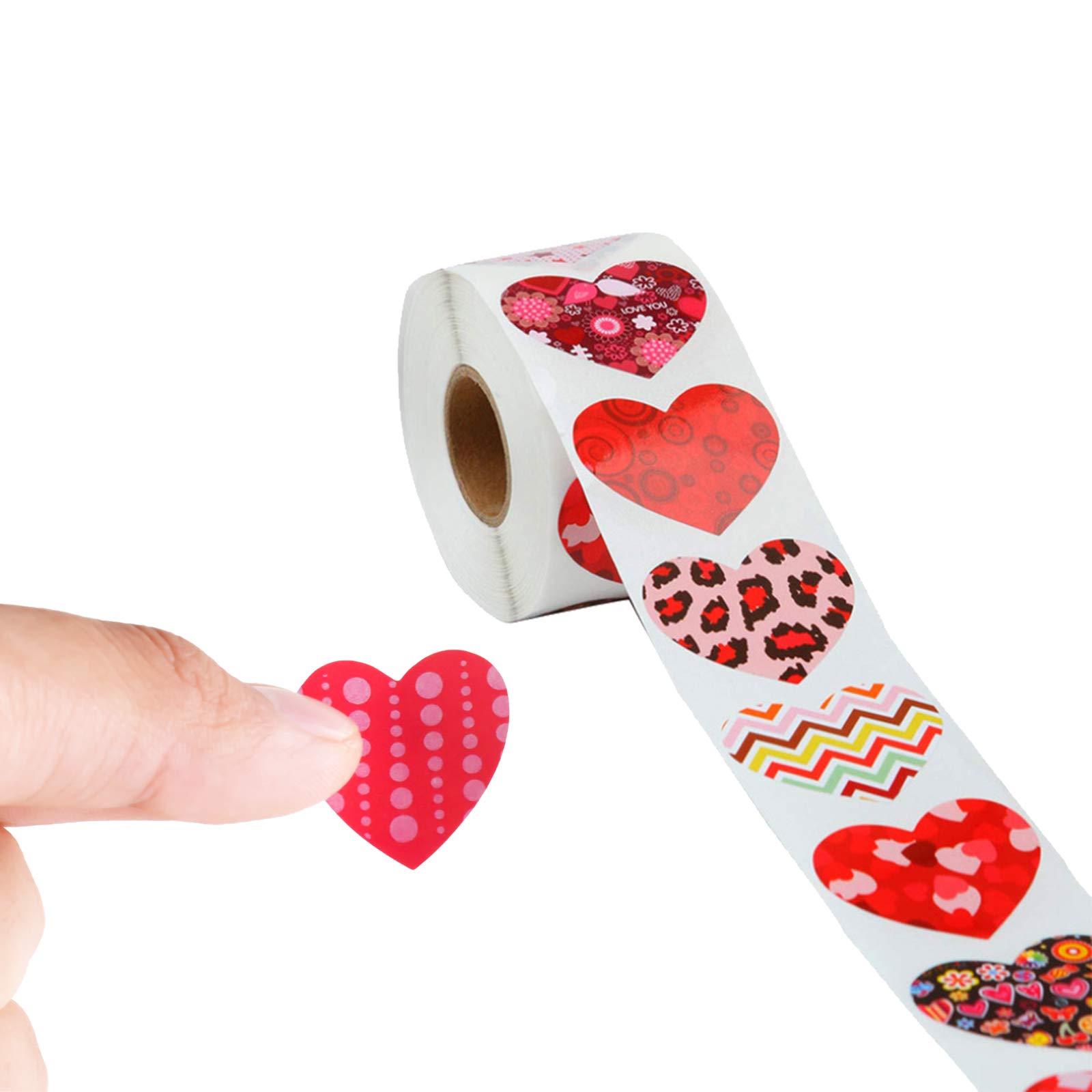2500 Pcs Valentine's Day Roll Stickers - Sweet Heart Envelope Seals, Self-Adhesive Decorative Stickers for Valentine's Day Cards, Gifts, Scrapbooking & Party Decorations