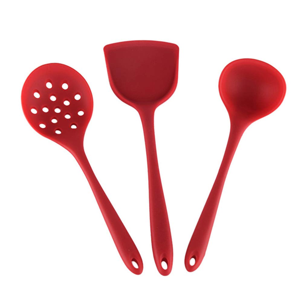 DOITOOL Nonstick Cooking Utensils 3-Piece Set - Heat Resistant Silicone Kitchen Tools for Non-Stick Pans, Pots & Cookware - Perfect for Frying, Baking & Sauteing