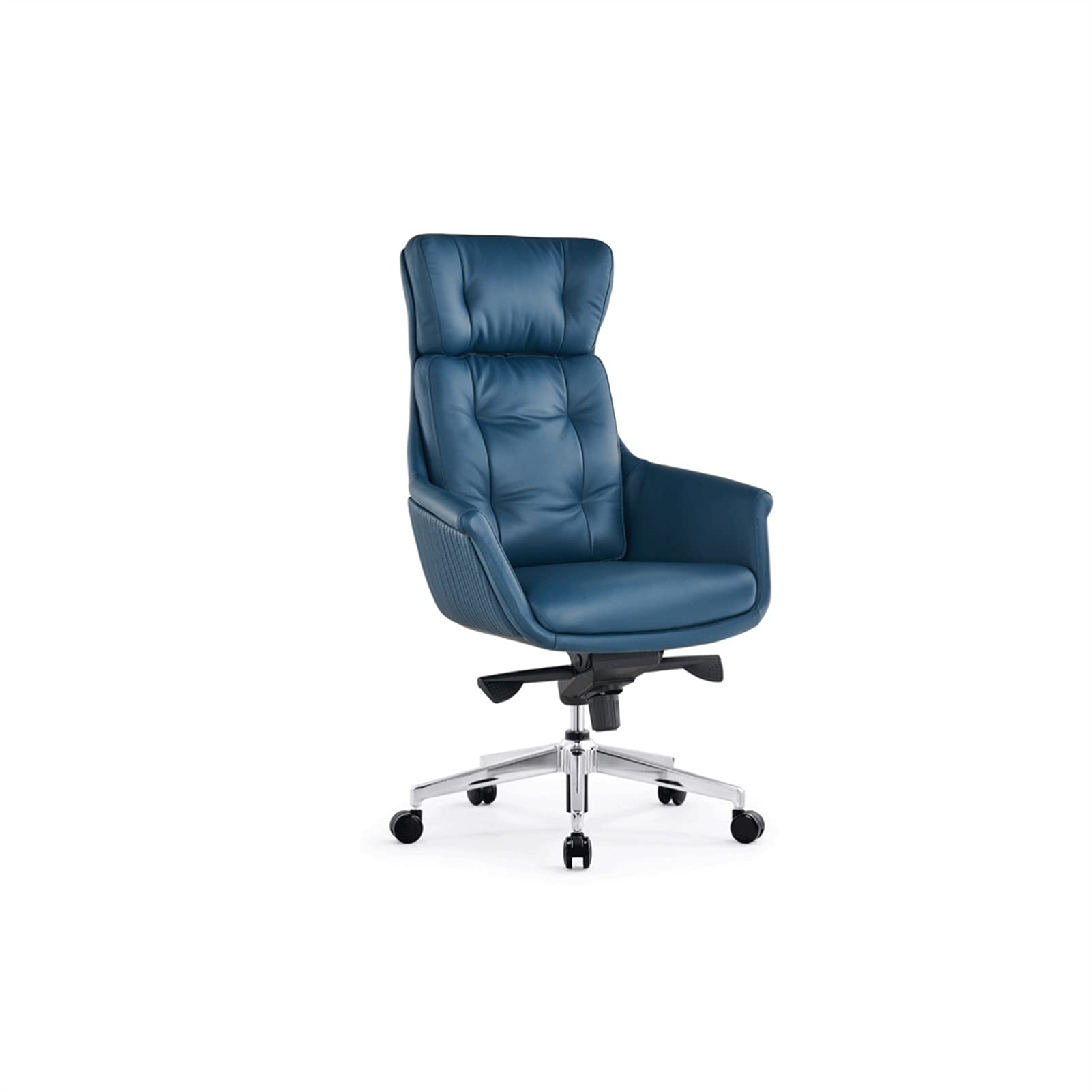 Ergonomic Office Chair - High Back Executive Swivel Chair with Lumbar Support, PU Leather, Adjustable Height & Tilt - Perfect for Home Office, Gaming & Conference Rooms (Black & Blue)