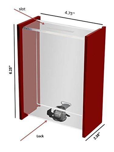 My Charity Boxes - Clear Donation Box with Sliding Door & Display - Ballot Box, Ticket Collection Box, Tip Jar Container (Green) - Perfect for Fundraising Events, Church Donations, Voting Stations & Retail Tip Collection