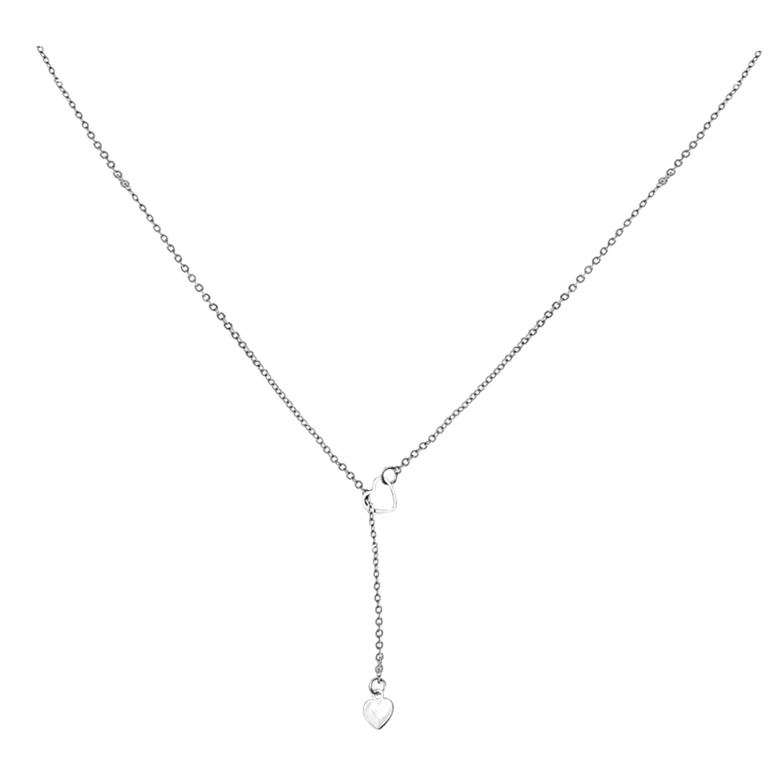 iCODOD Valentines Heart Chain Necklace - 18K Gold Plated Crystal Pendant Necklace for Women, Elegant Gift for Her, Birthday, Anniversary, Wedding Jewelry - Perfect for Date Night, Romantic Dinners & Special Occasions