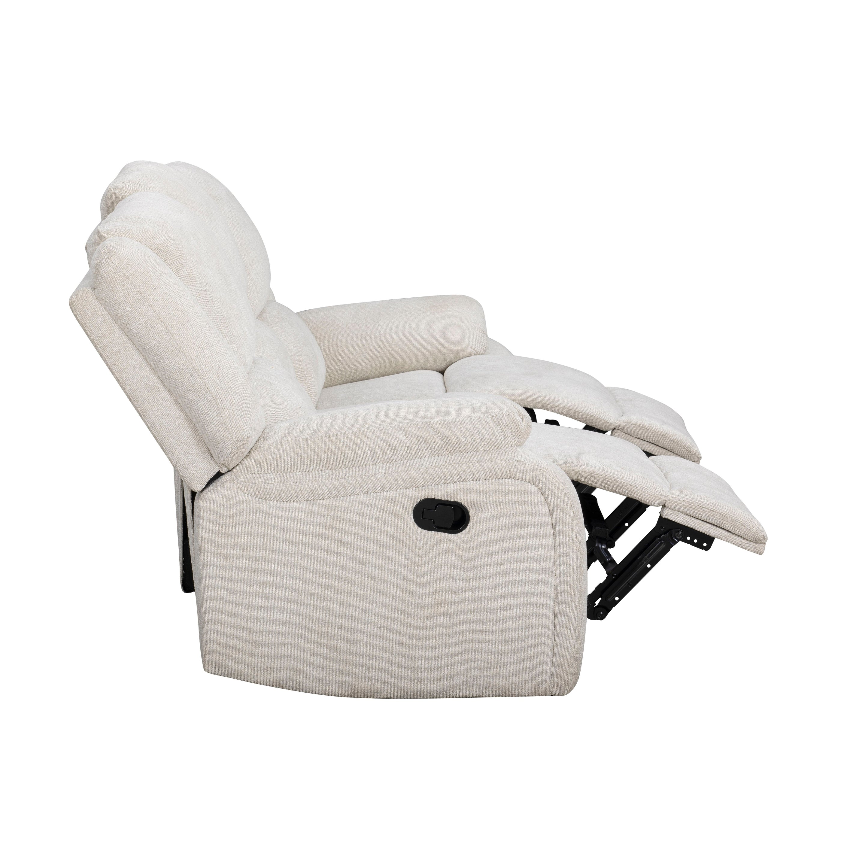 Roundhill Furniture Blitz Transitional Manual Reclining Sofa - Comfortable Living Room Couch for Small Spaces, Apartment & Home Theater Seating
