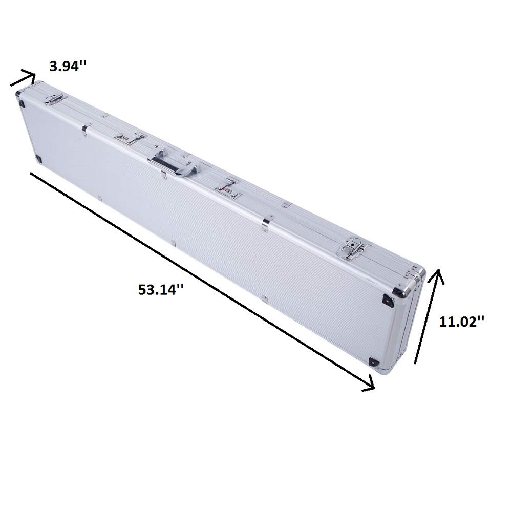 Heavy Duty Aluminum Gun Case with Foam Insert - Key & Password Lock, Waterproof & Portable Gun Safe Box for Pistols, Rifles & Firearms - Ideal for Travel, Hunting & Secure Storage