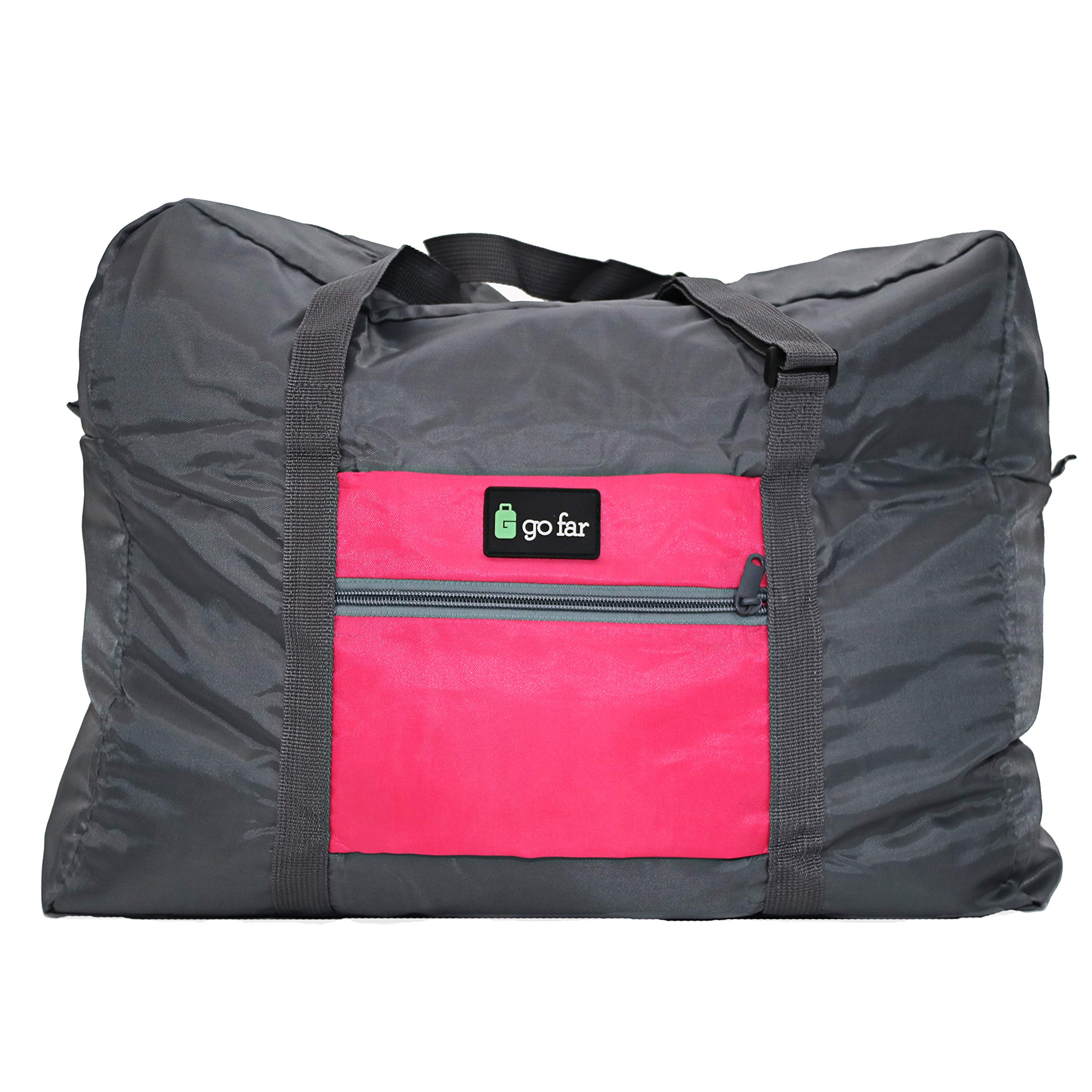 Go Far Compact Foldable Travel Backpack - Lightweight Water-Resistant Carry-On Bag for Business & Personal Trips, Commuting, Hiking & Weekend Getaways (Pink)
