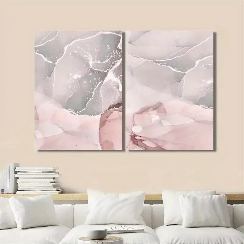 2pcs Abstract Marble Fluid Art Painting Canvas Framed 50x75cm (20x30 Inches) - High Quality Print Wall Art - 100% Australian Made - Ready to Hang - Perfect for Living Room, Bedroom & Office Decor