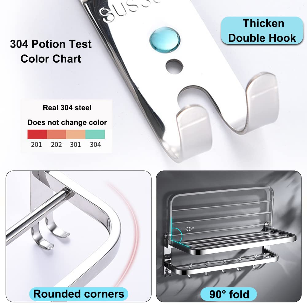 Stainless Steel Double Bar Towel Rack Holder - 16