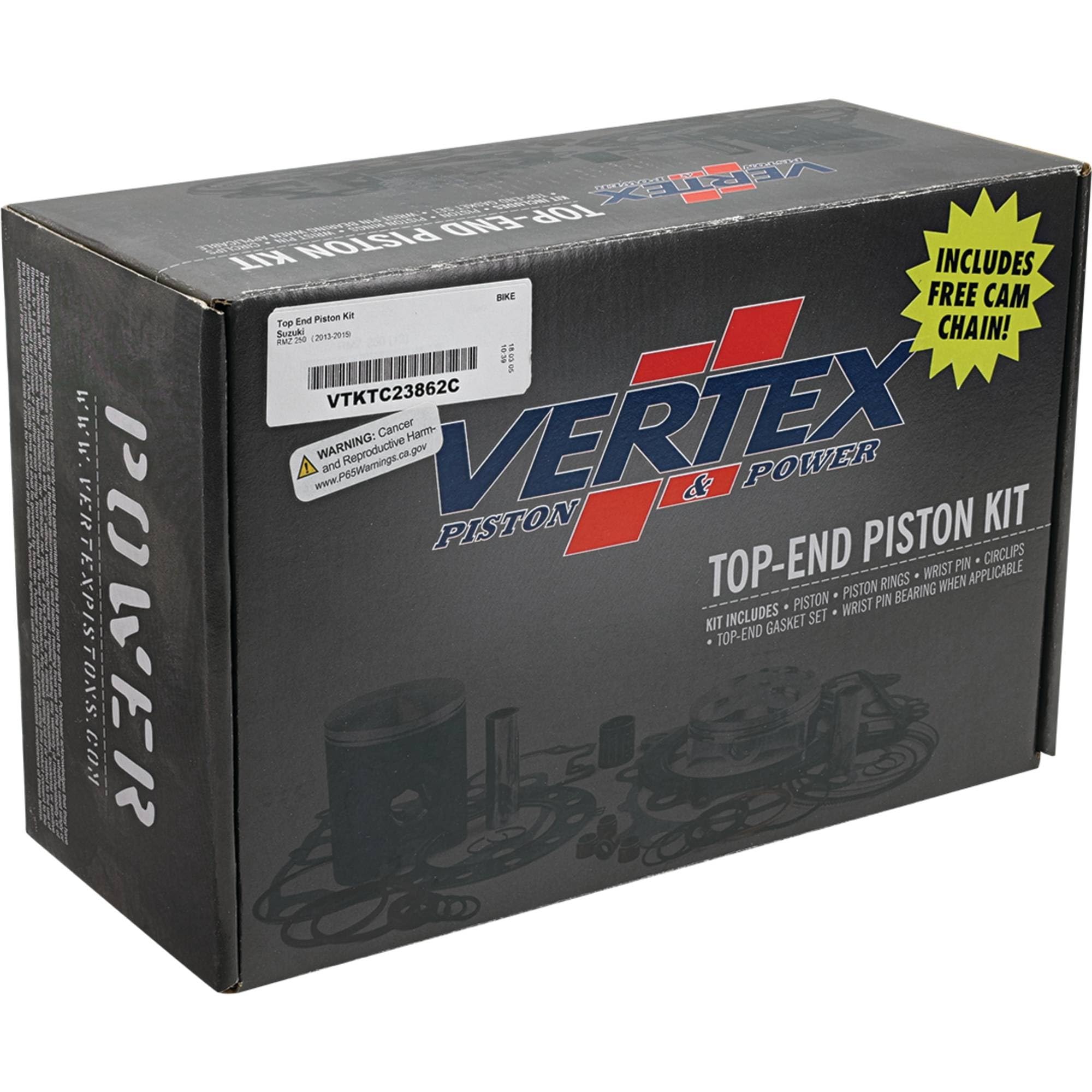 Vertex VTKTC23862C Forged High Compression Piston Kit - High Performance Upgrade for Motorcycles, ATVs & Dirt Bikes - Ideal for Racing, Off-Road & Engine Rebuilds