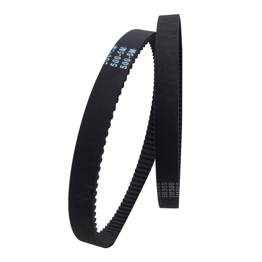 2Pcs HTD 5M Rubber Timing Belts 500mm Length 100 Teeth 15mm Width Closed-Loop Industrial Synchronous Belt for 3D Printers, CNC Machines, and Conveyor Systems
