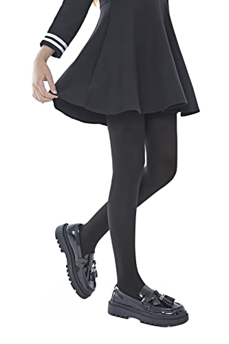 Elegant Girls Microfiber Soft Opaque Footed Tights & Stockings - Comfortable Stretchable Tights for School, Dance, Winter Wear and Everyday Fashion