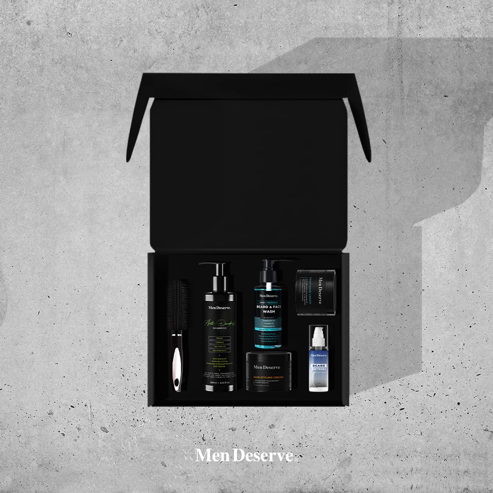 Premium Men's Grooming Kit - Complete Hair & Beard Care Set with Comb, Scissors & Styling Tools | Perfect for Daily Grooming, Travel & Gift Giving