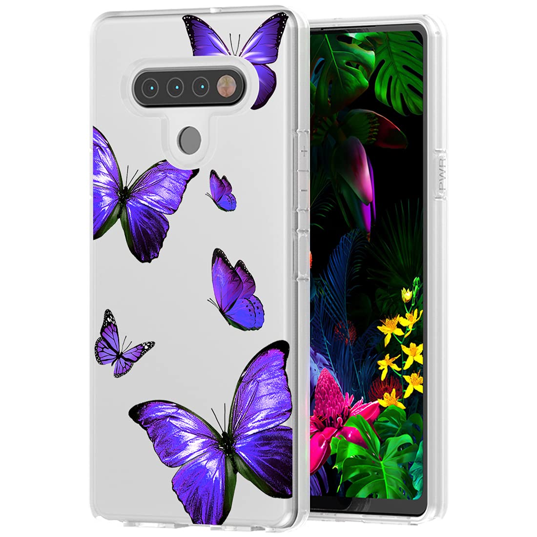 **Clear Shockproof TPU Phone Case for LG Stylo 6 - Cute Purple Butterfly Design, Protective Cover for Women & Girls | Perfect for Everyday Use, Work & School**