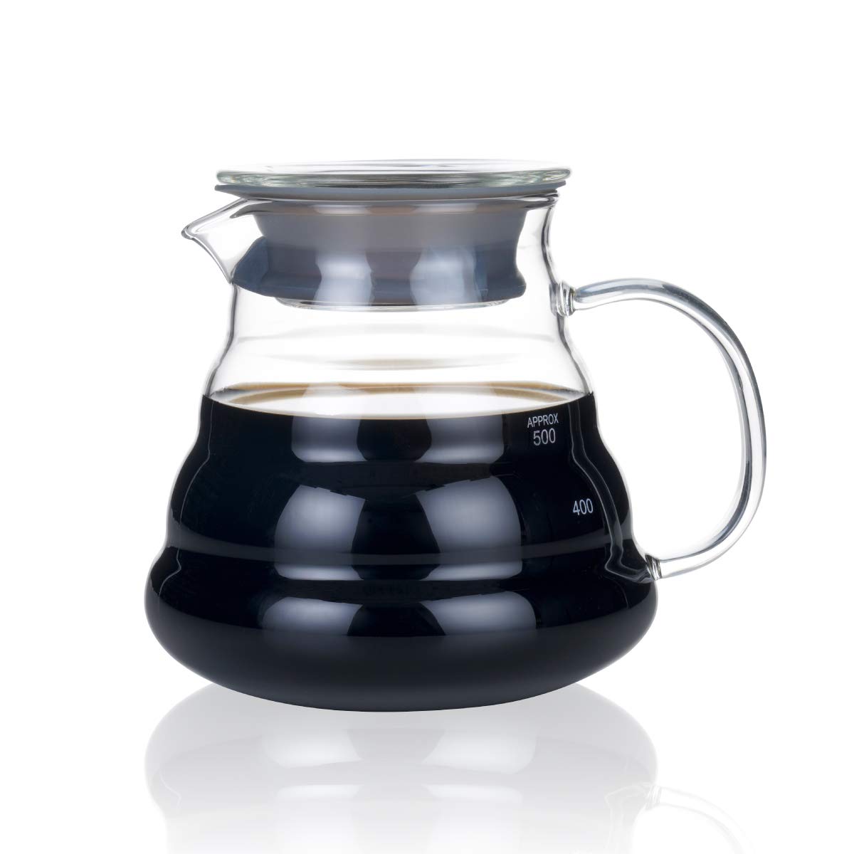 Premium Blue Brew Clear Glass Coffee Server - 600ml (20oz) Heat-Resistant Carafe for Pour Over Coffee & Tea | Ideal for Home Brewing, Cafes & Office Use (BB1008)