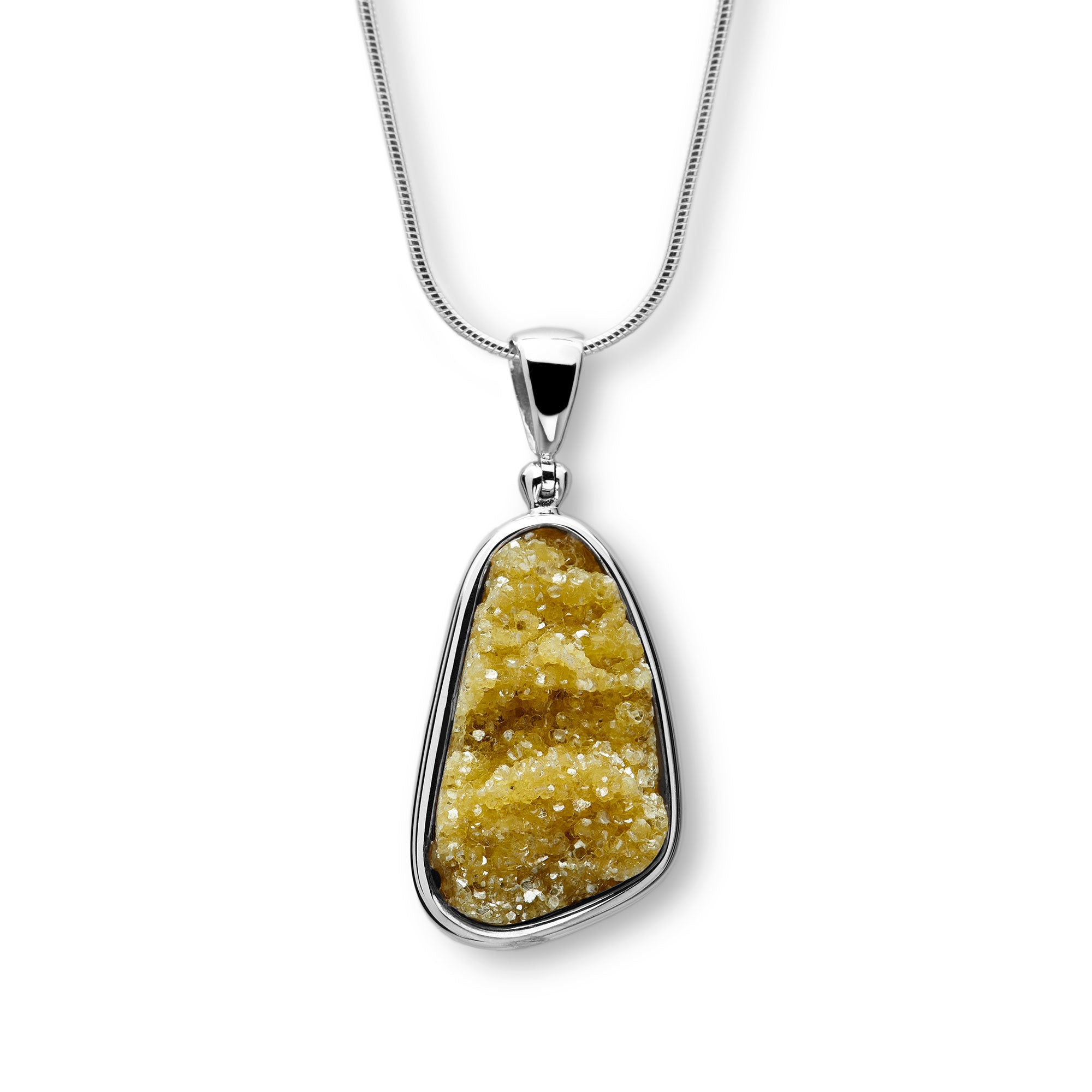Natural Muscovite Drusy Pendant Necklace - Healing Crystal Jewelry for Women - Perfect for Meditation, Energy Work & Spiritual Gifts