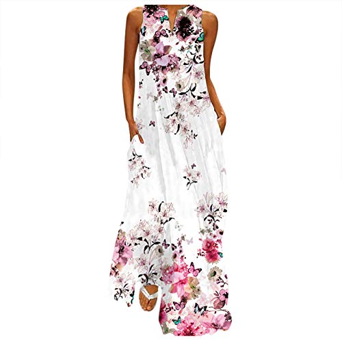 Gerichy Women's Summer Sleeveless Maxi Dress - Boho Casual Plain Long Dress for Wedding & Beach - Plus Size Flowy Dress for Outdoor Parties, Vacations & Special Occasions