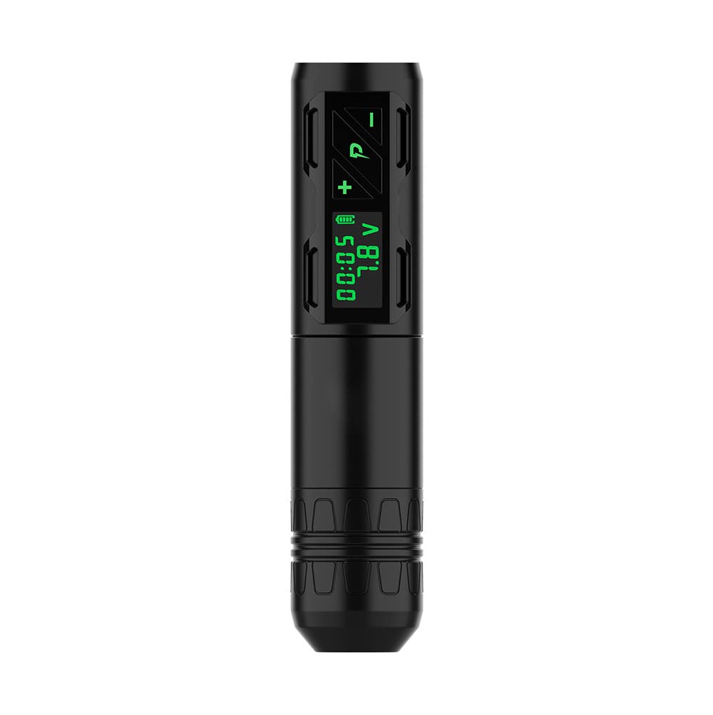 Professional Wireless Tattoo Machine Kit - 1800mAh Battery Pen with Digital LED Display Power Supply | Compatible with All Tattoo Needles & Cartridges | Portable for Tattoo Artists & Studio Use (Black)