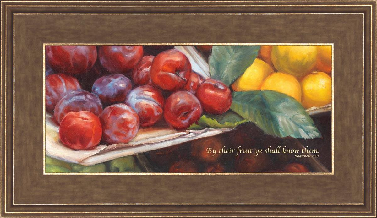 By Their Fruit Ye Shall Know Them - Inspirational Christian Wall Art for Home & Office Decor - Perfect for Living Room, Bedroom, or Church Display