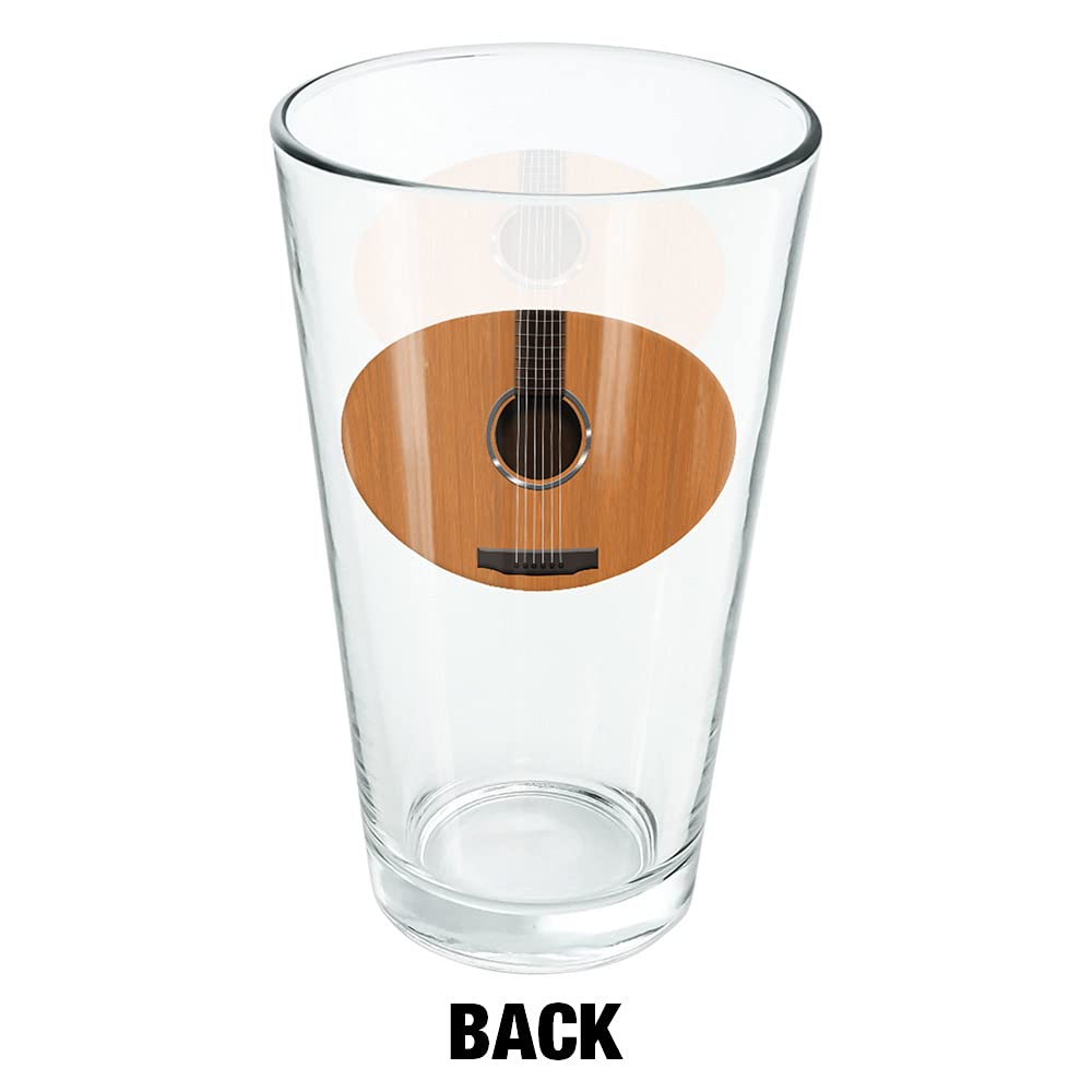 LOGOVISION 16 oz Acoustic Guitar Strings Pint Glass - Tempered Glass with Printed Design - Perfect Gift for Music Fans - Ideal for Cold Beer, Soda, Water - Great for Parties, Concerts & Home Bars