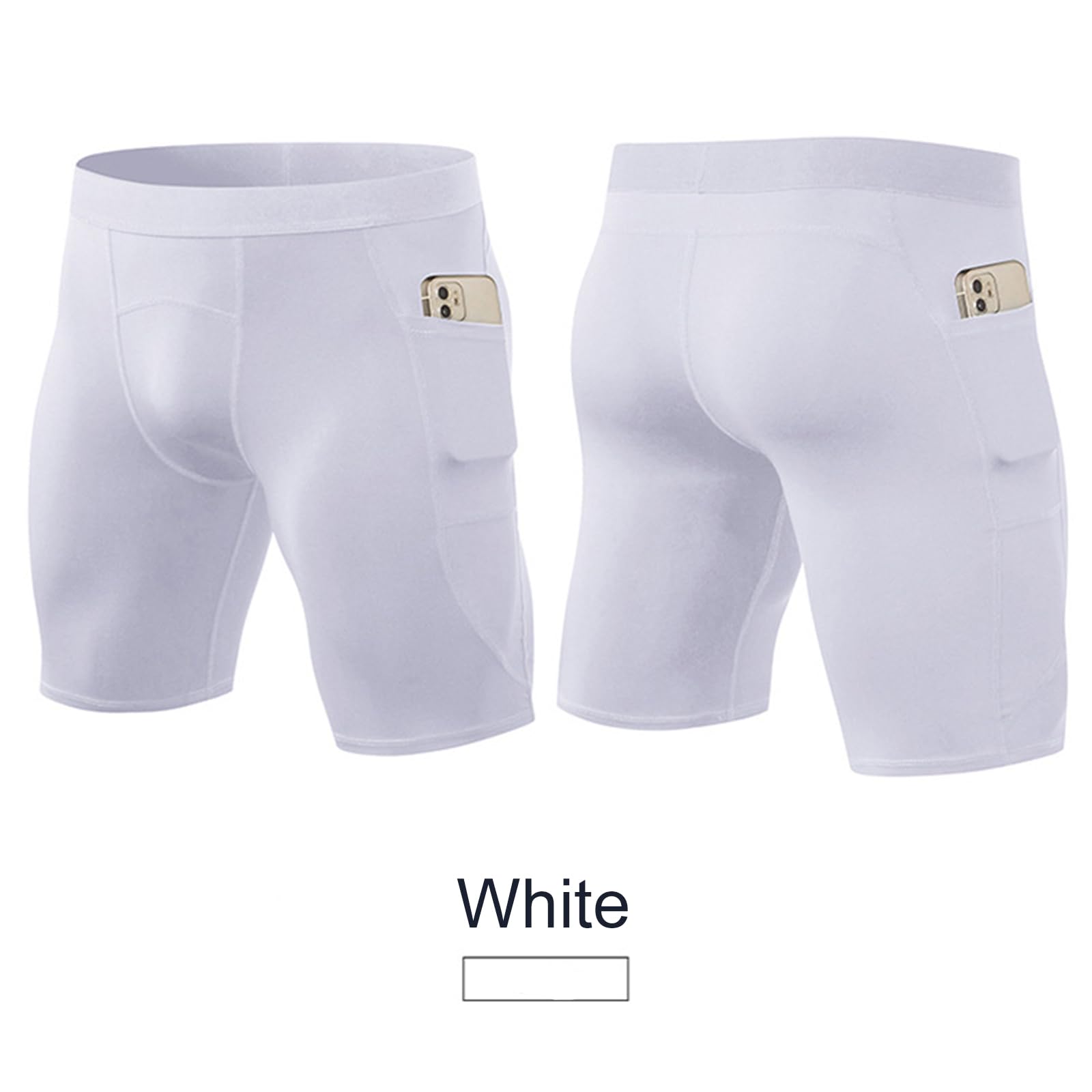 Men's Compression Shorts with Zip Pockets - 1/3 Pack Performance Athletic Gym Shorts (8