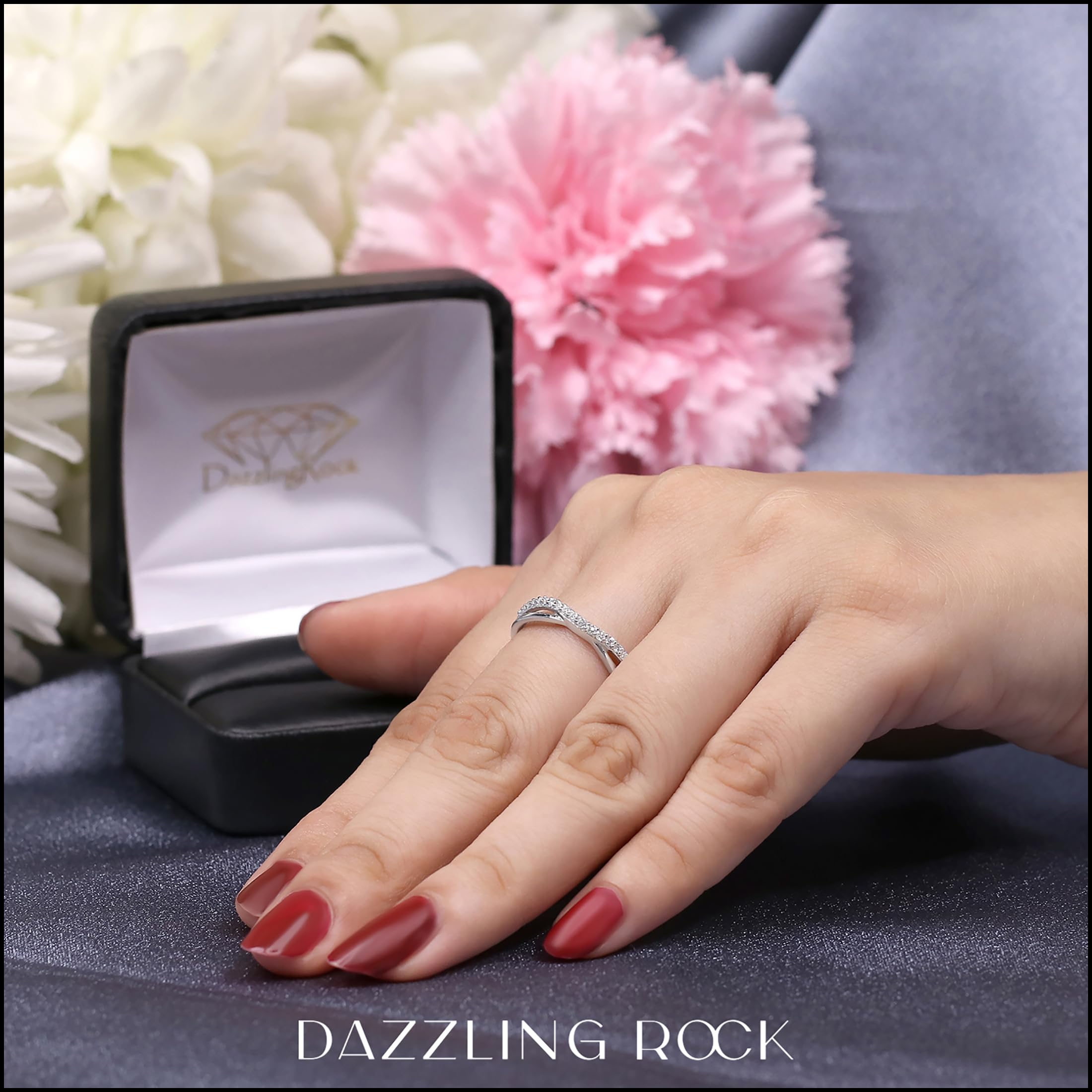 0.25 Carat Lab Grown Diamond Wedding Contour Band for Women - 925 Sterling Silver Ring, Dazzlingrock Collection | Perfect for Bridal Sets, Anniversary Gifts & Everyday Elegance