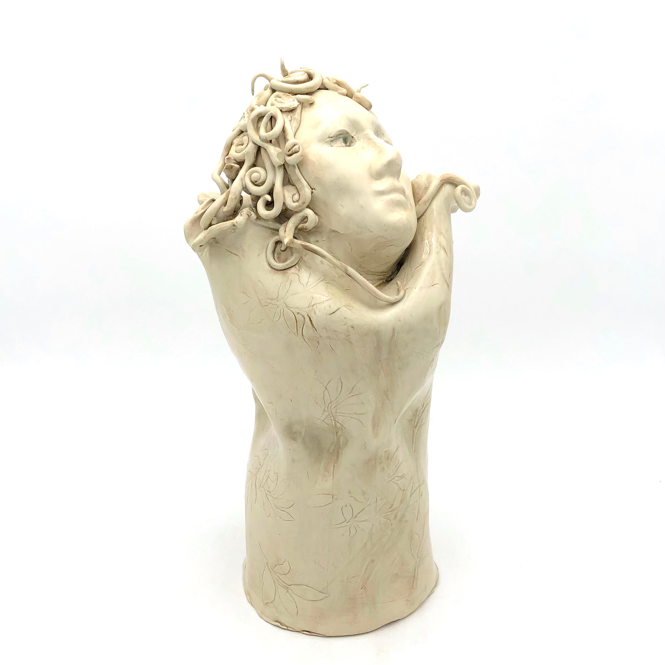 Sullivan FF Medusa Rising Porcelain Sculpture - Handcrafted Greek Mythology Art Decor for Home, Office & Gift Giving