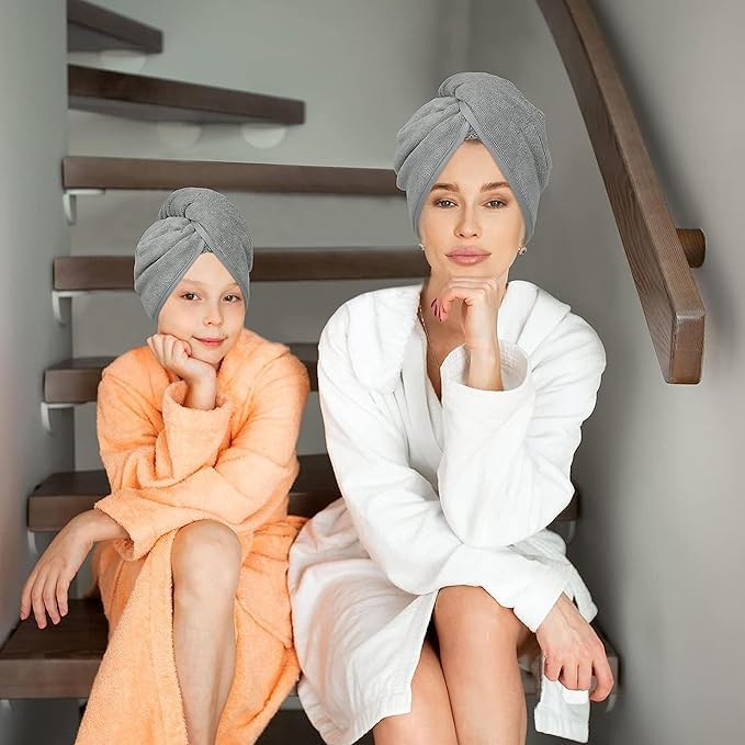 Super Absorbent Microfiber Hair Towel Wrap - 500 GSM Quick-Drying Bath Towel & Hair Dry Cap for Women & Men - Salon Quality Magic Hair Warp for Shower, Swimming, Spa & Home Use (Multicolor)