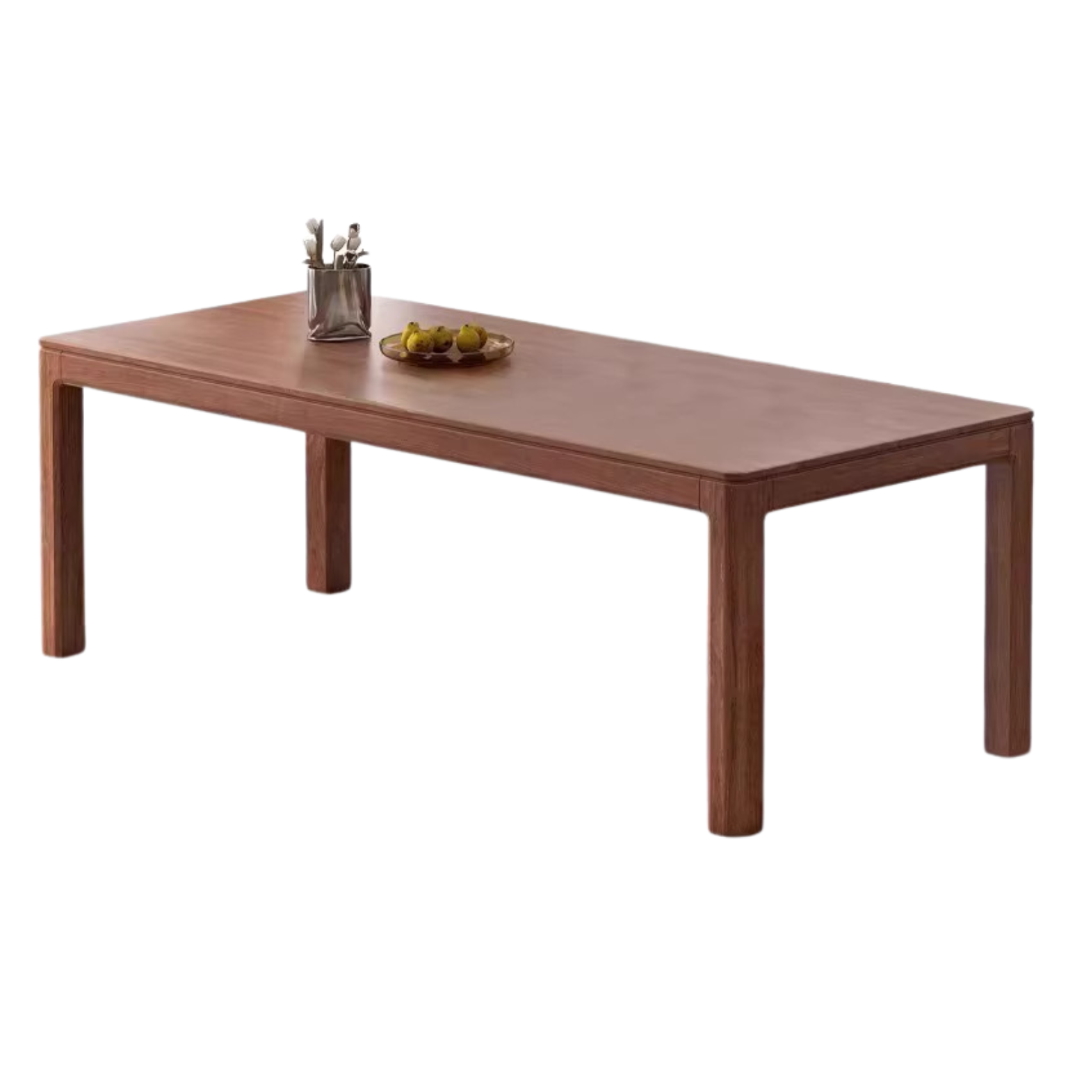 86.6x37.4x29.9 inch / 220x95x76 сm / Rich Dark Walnut color / Black walnut Dining table