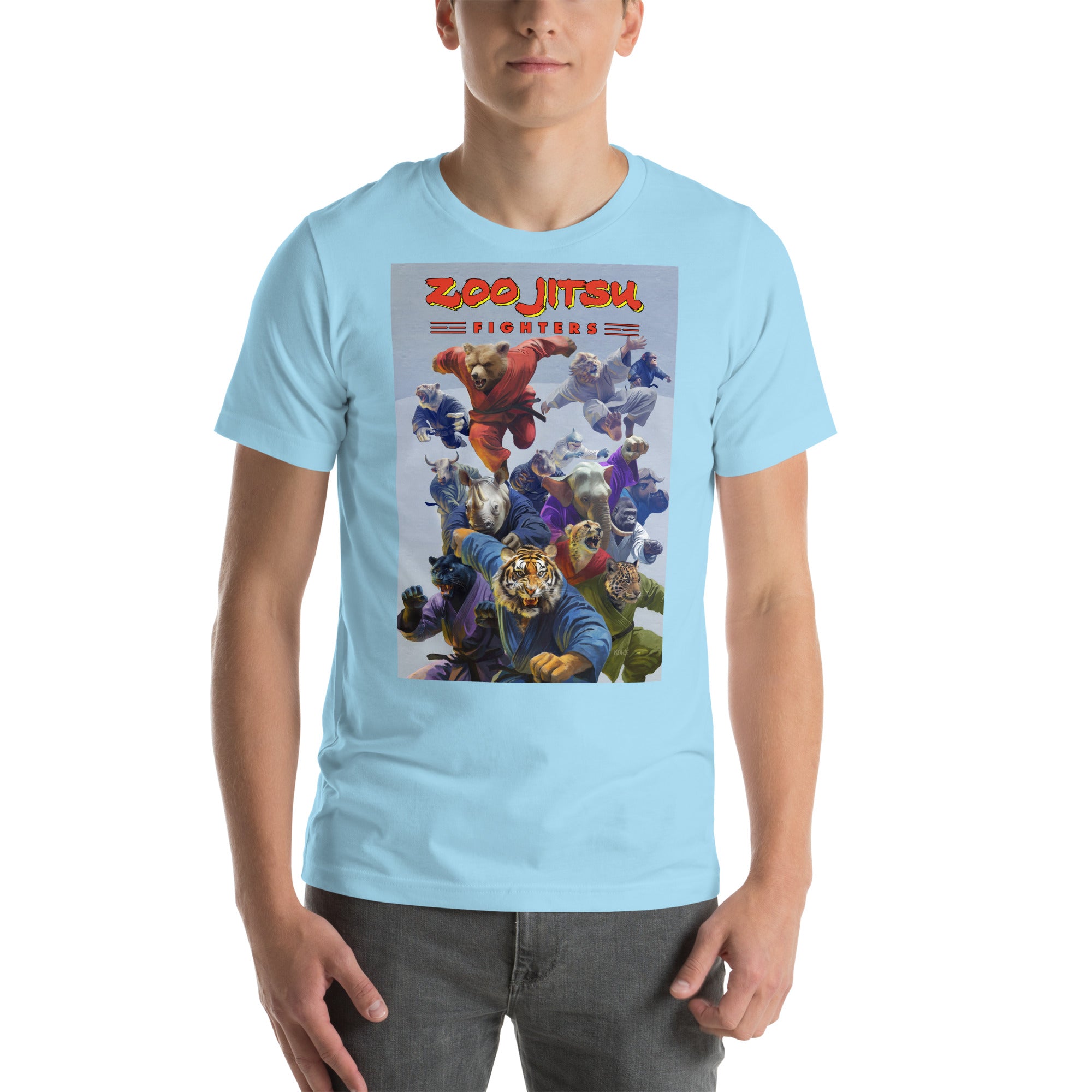 Zoo Jitsu Fighters Graphic Unisex T-Shirt by Lee Kohse - Comfortable Cotton Tee for Martial Arts Fans, Streetwear & Casual Outfits