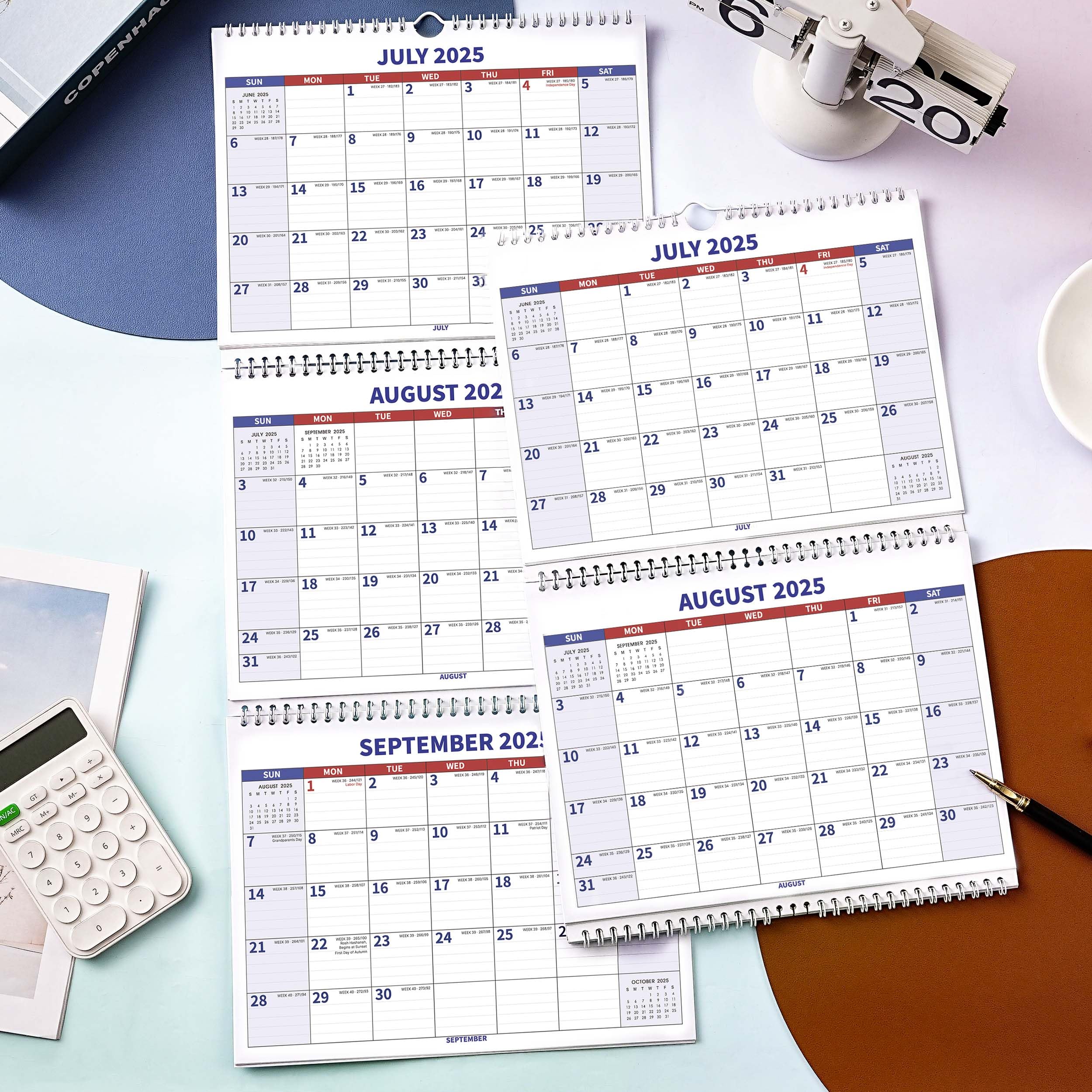 2025-2027 Wall Calendar - 3 Month Vertical Display Planner | July 2025 - June 2027 | 2 Year Academic Calendar with US Holidays | 11