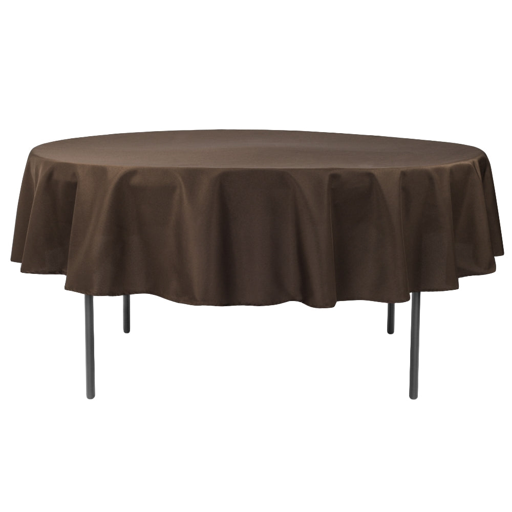 Premium Polyester 90 Inch Round Tablecloth - Chocolate Brown - Perfect for Weddings, Parties, and Home Decor