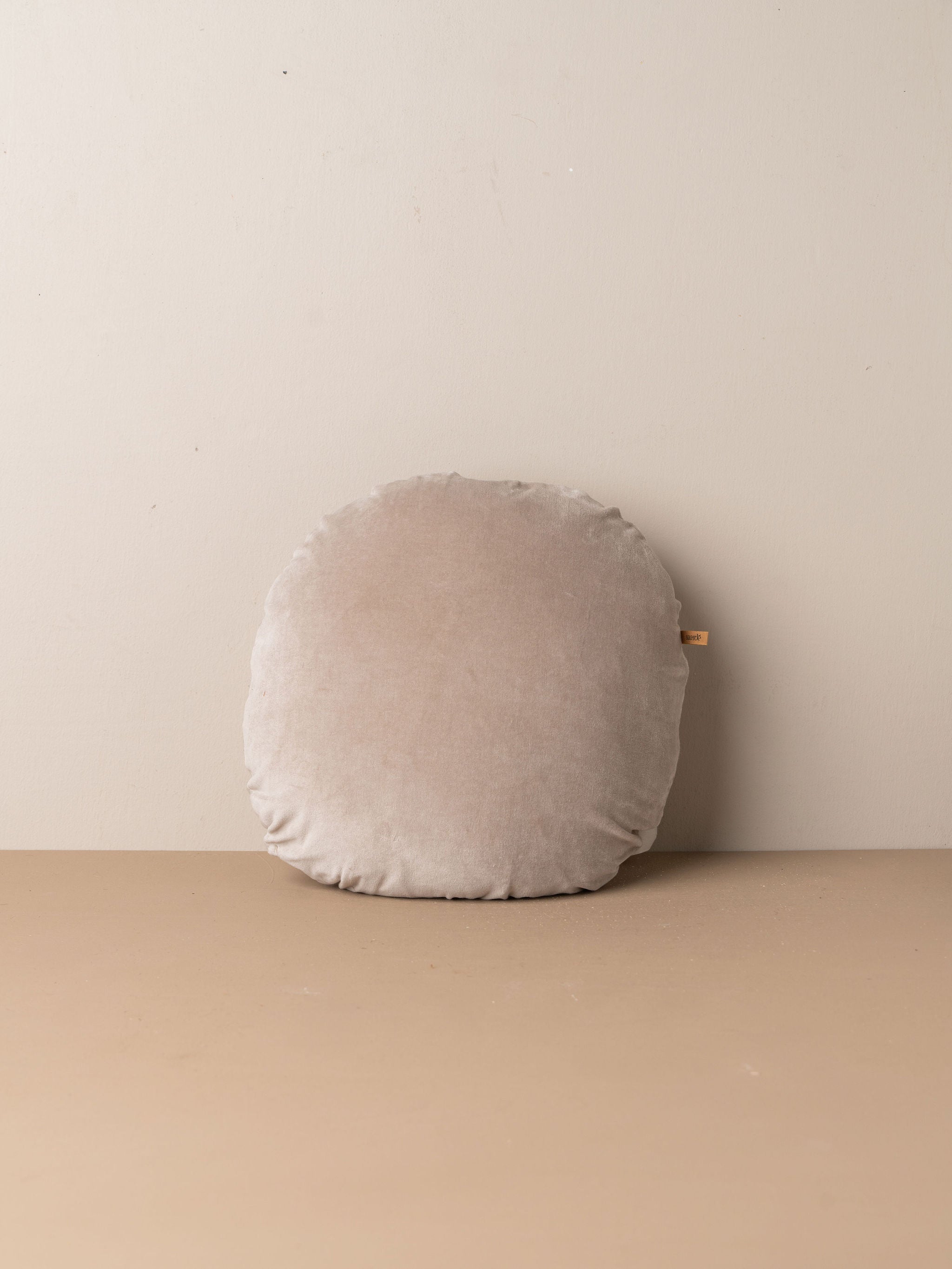 Premium Linen and Velvet Round Cushion Cover - Soft Stone Color Decorative Pillow Case for Sofa, Bed, Chair - Home Decor & Living Room Accessories