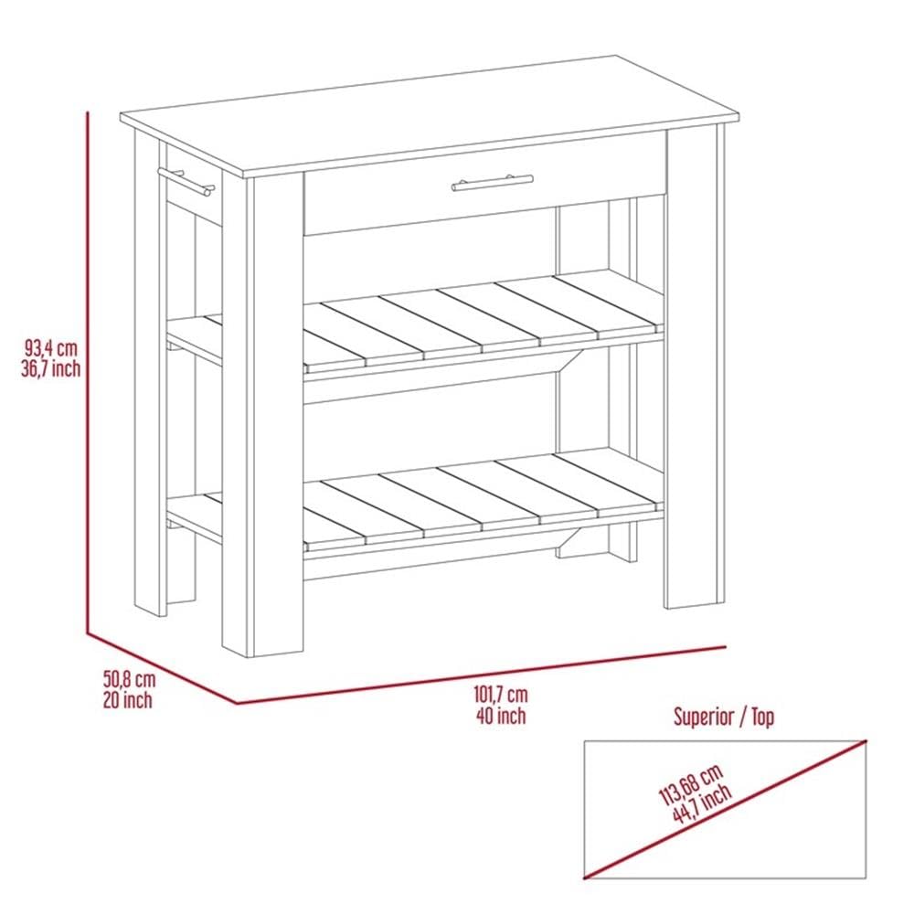 TUHOME Cala Kitchen Island 40
