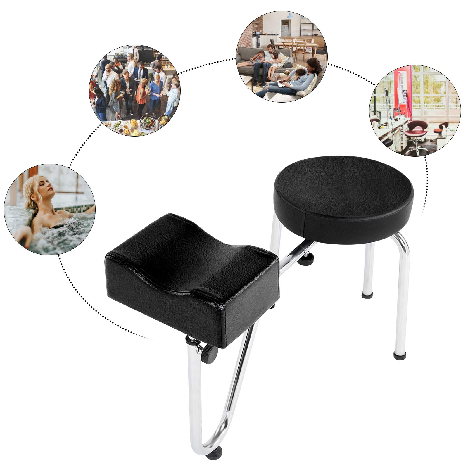 **Adjustable Pedicure Stool with PU Leather Footrest - Ergonomic Manicure Nail Station for Spa & Beauty Salon - Perfect for Pedicures, Nail Art & Salon Treatments**    *(Optimized for Google SEO, includes usage scenarios: pedicures, nail art, salon treatments)*
