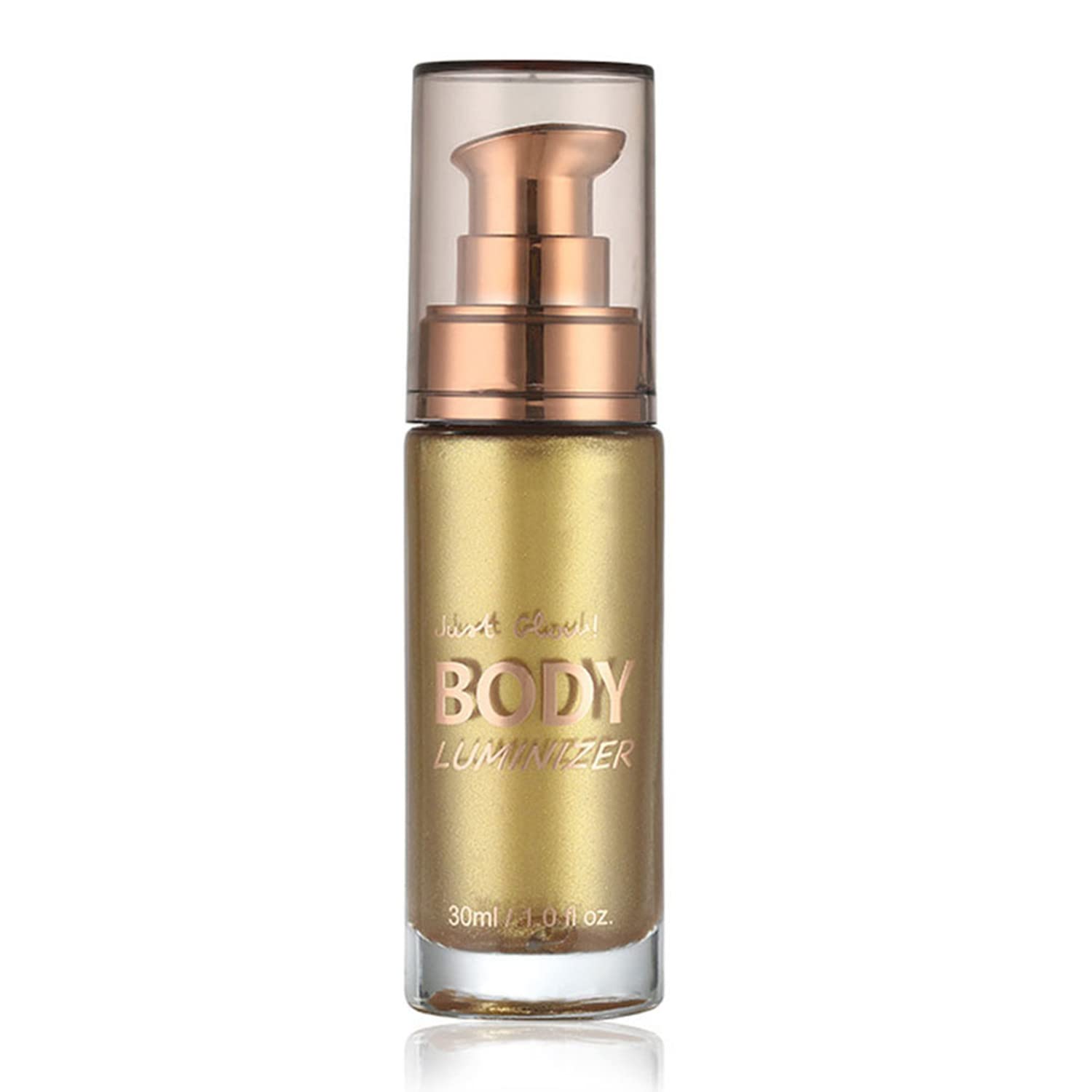 MAEPEOR 6 Color Waterproof Shimmer Body Luminizer - Smooth Liquid Highlighter for Face & Body | Non-Sticky Glow Illuminator (30ml, 02 Metallic Gold) | Perfect for Parties, Festivals & Night Out Makeup