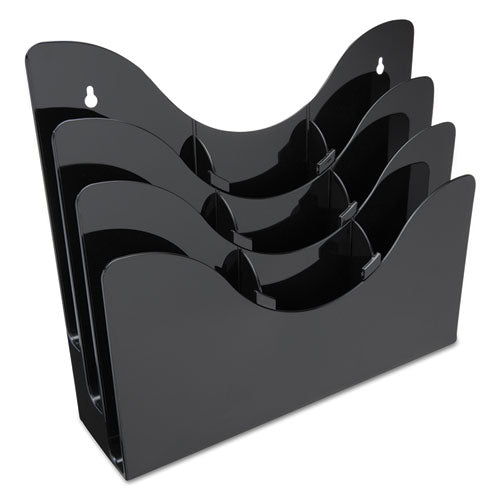 3 Tier Acrylic Literature Display Stand with Removable Dividers - Magazine and Pamphlet Organizer - 13.38