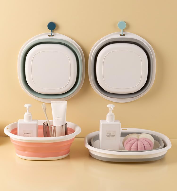 3-Pack Collapsible Wash Basin - Portable Baby Bottle Washing Tub for Camping, Travel, Facial & Foot Care - Ideal for Baby Care, Outdoor Adventures & Home Use (Pink) | Compact & Space-Saving for Small Spaces & On-the-Go Needs